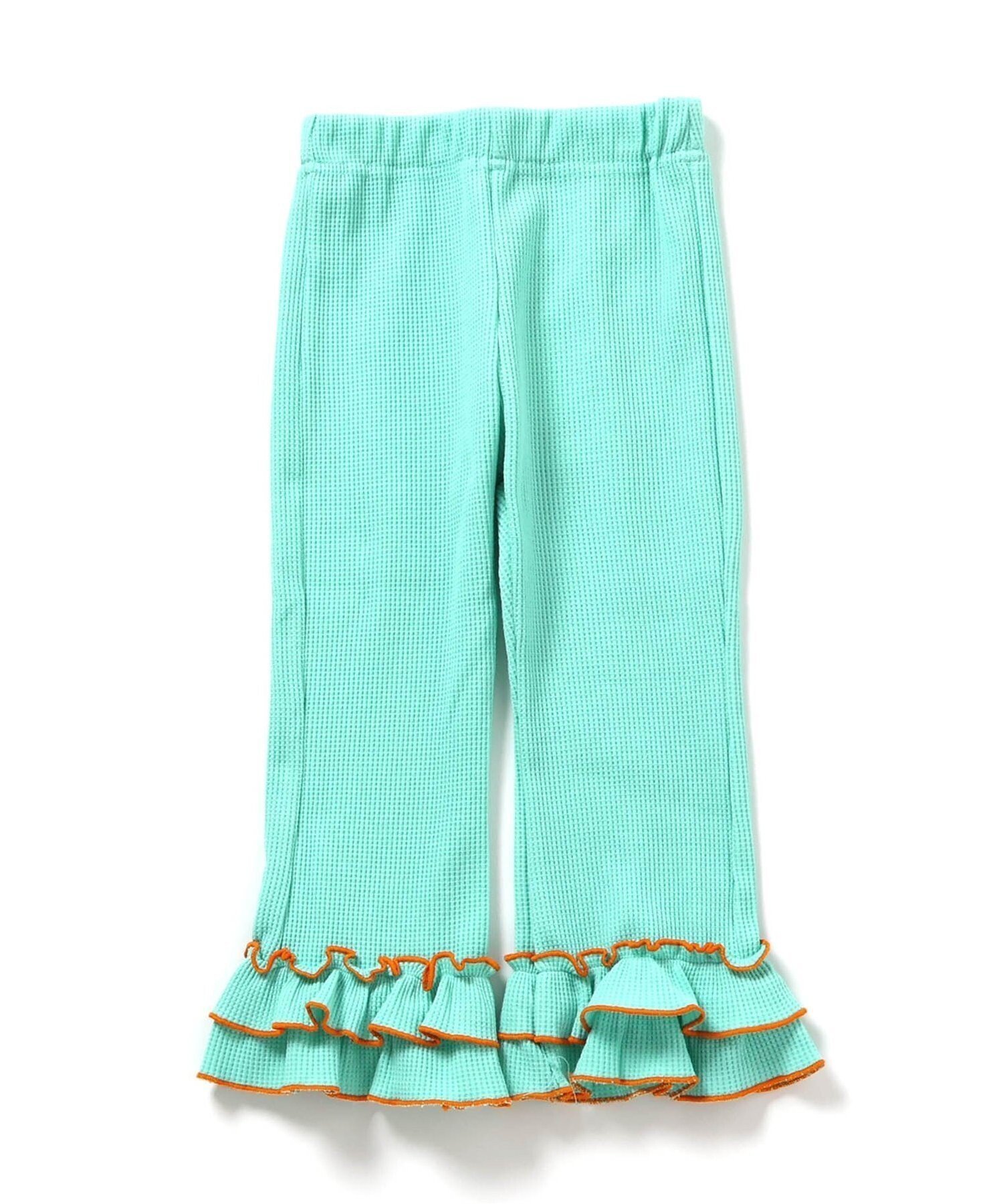 【エフオー オンラインストア/F.O.Online Store / KIDS】のWEB限定 ワッフルフリルレギンス 10分丈 インテリア・キッズ・メンズ・レディースファッション・服の通販 founy(ファニー) 　ファッション　Fashion　キッズファッション　Fashion for Kids　プリント　Print, Printed Pattern　レギンス　Leggings, Stretch Pants　ミント|ID: prp329100004938511 ipo3291000000037058262