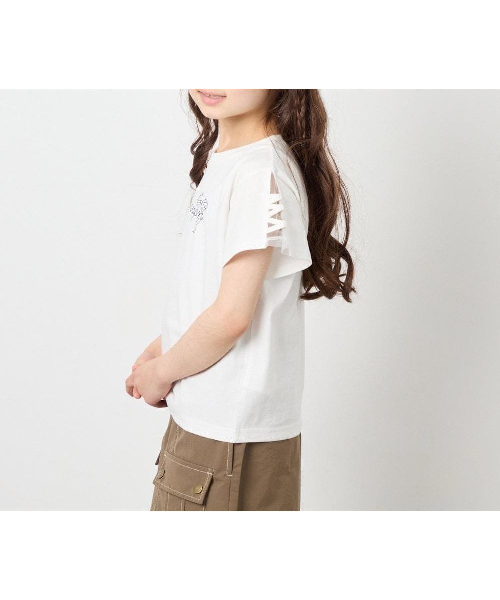 【アー ヴェー ヴェー/a.v.v / KIDS】の120-160 【接触冷感/安心の綿100%/毛玉になりにくい】レースアップスリーブTシャツ インテリア・キッズ・メンズ・レディースファッション・服の通販 founy(ファニー) 　ファッション　Fashion　キッズファッション　Fashion for Kids　オレンジ　Orange　カットソー　Cut and Sewn Top　シアー　Sheer, See-Through　シンプル　Simple, Minimal　人気　Popular, Best Seller　バランス　Balance, Style Balance　プリント　Print, Printed Pattern　ベーシック　Basic, Essential　ボトム　Bottoms, Lower Wear　ミニスカート　Mini Skirt, Short Skirt　リボン　Ribbon, Bow　再入荷　Restock / Back in Stock　ホワイト|ID: prp329100004938512 ipo3291000000037058268