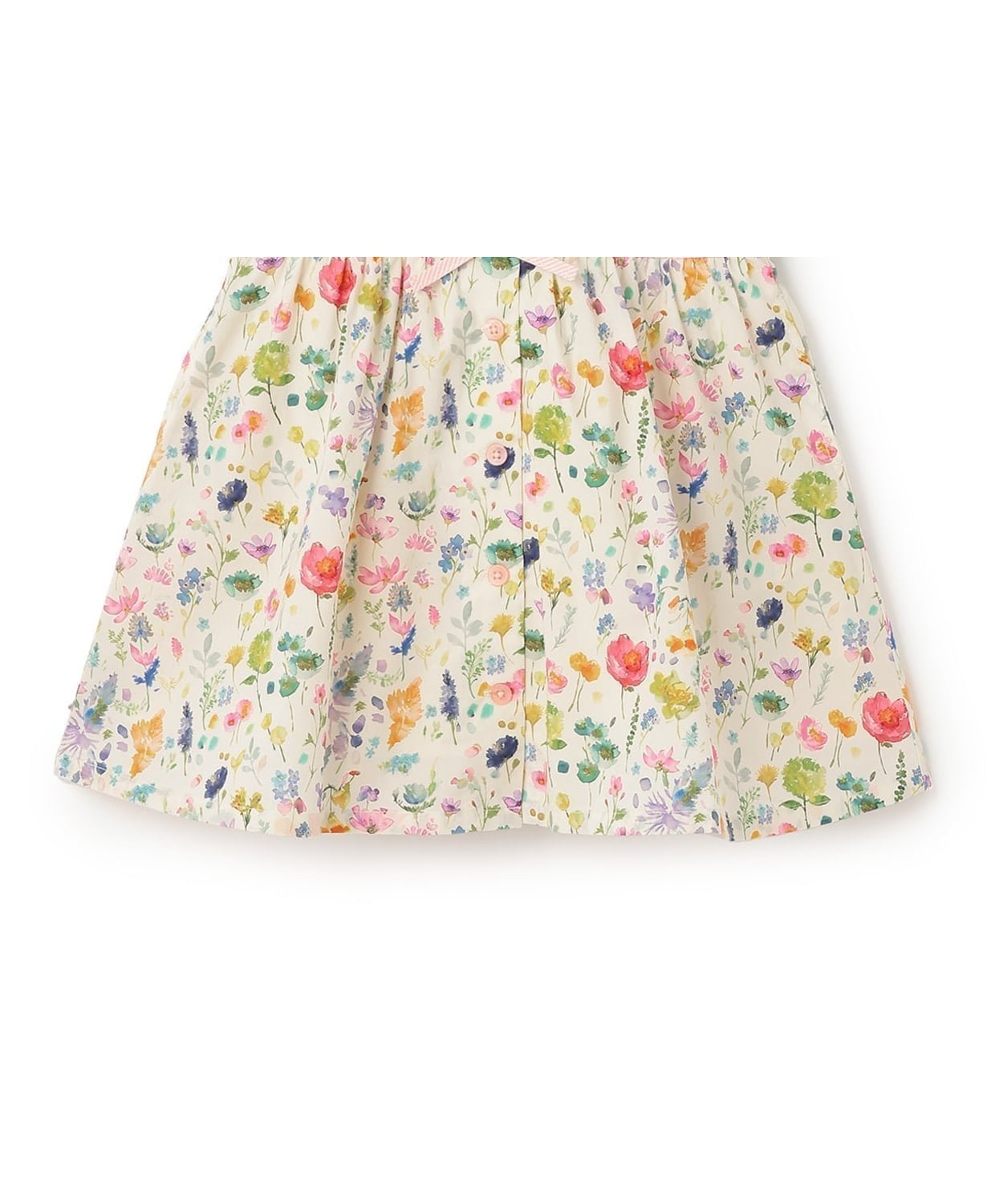 【ナルミヤ オンライン/NARUMIYA ONELINE / KIDS】のボタニカルフラワーワンピース インテリア・キッズ・メンズ・レディースファッション・服の通販 founy(ファニー) 　ファッション　Fashion　キッズファッション　Fashion for Kids　ワンピース　Dresses　おすすめ　Recommended / Our Picks　ストライプ　Stripe, Striped Pattern　フリル　Frill, Ruffle　プリント　Print, Printed Pattern　ポケット　Pocket, Pocket Detail　リボン　Ribbon, Bow　夏　Summer　春　Spring　S/S・春夏　SS, Spring/Summer, Warm Season　マルチ|ID: prp329100004938513 ipo3291000000037058271