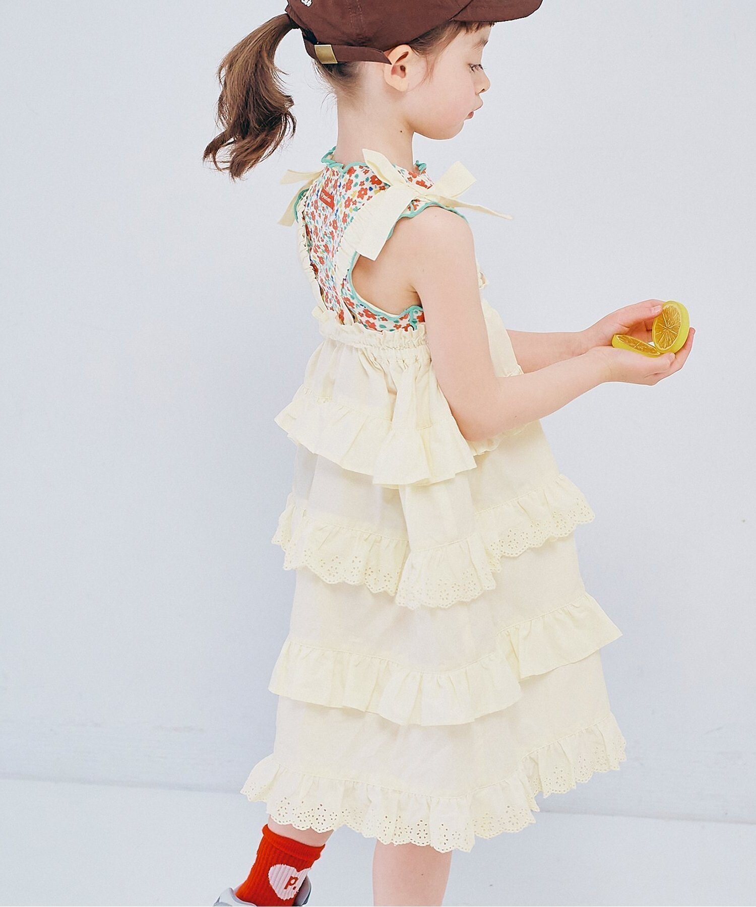 【エフオー オンラインストア/F.O.Online Store / KIDS】のスカートにもなる2WAYティアードフリルワンピース リンク インテリア・キッズ・メンズ・レディースファッション・服の通販 founy(ファニー) 　ファッション　Fashion　キッズファッション　Fashion for Kids　ワンピース　Dresses　おすすめ　Recommended / Our Picks　キャミソール　Camisole, Spaghetti Strap Top　アイボリー|ID: prp329100004938514 ipo3291000000037058275