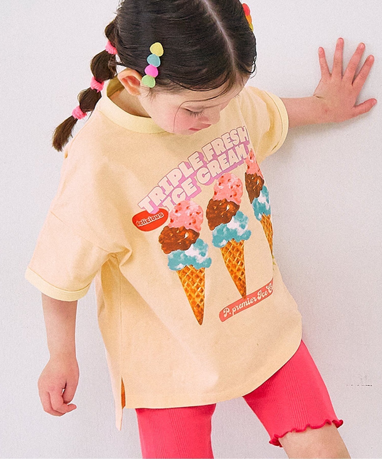 【エフオー オンラインストア/F.O.Online Store / KIDS】のいろんなアイスちょーだいグラフィックリンガーTシャツ 全8色 インテリア・キッズ・メンズ・レディースファッション・服の通販 founy(ファニー) 　ファッション　Fashion　キッズファッション　Fashion for Kids　おすすめ　Recommended / Our Picks　イエロー　Yellow　カラフル　Colorful Design　プリント　Print, Printed Pattern　ベビー　Baby, Babywear　ベビーピンク|ID: prp329100004938515 ipo3291000000037058278