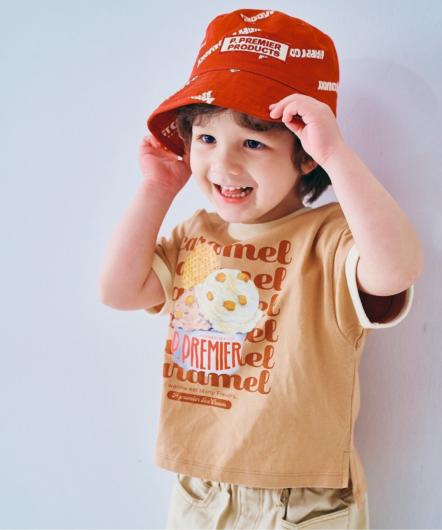 【エフオー オンラインストア/F.O.Online Store / KIDS】のいろんなアイスちょーだいグラフィックリンガーTシャツ 全8色 インテリア・キッズ・メンズ・レディースファッション・服の通販 founy(ファニー) 　ファッション　Fashion　キッズファッション　Fashion for Kids　おすすめ　Recommended / Our Picks　イエロー　Yellow　カラフル　Colorful Design　プリント　Print, Printed Pattern　ベビー　Baby, Babywear　キャメル|ID: prp329100004938515 ipo3291000000037058280