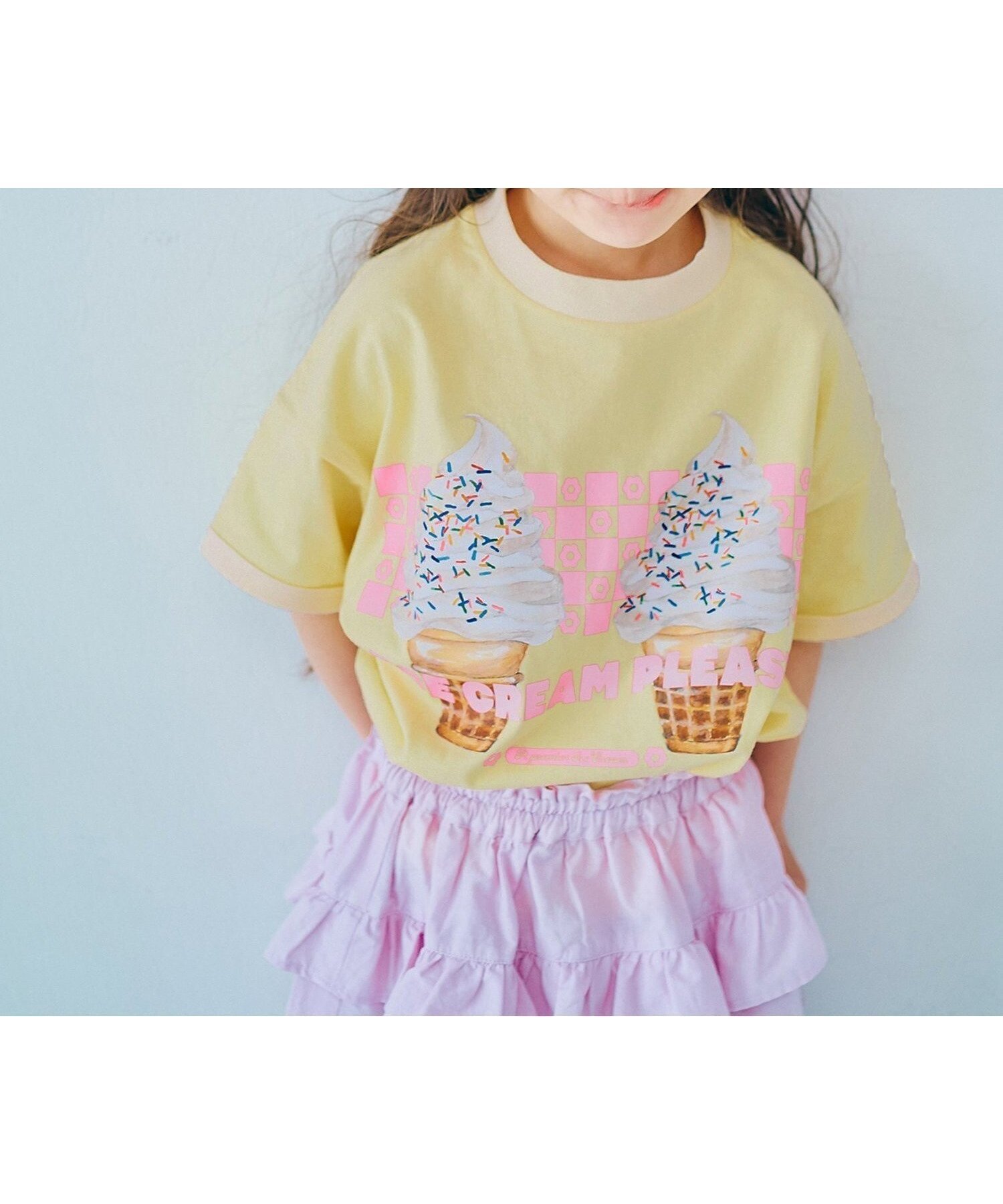 【エフオー オンラインストア/F.O.Online Store / KIDS】のいろんなアイスちょーだいグラフィックリンガーTシャツ 全8色 インテリア・キッズ・メンズ・レディースファッション・服の通販 founy(ファニー) 　ファッション　Fashion　キッズファッション　Fashion for Kids　おすすめ　Recommended / Our Picks　イエロー　Yellow　カラフル　Colorful Design　プリント　Print, Printed Pattern　ベビー　Baby, Babywear　ベビーイエロー|ID: prp329100004938515 ipo3291000000037058285