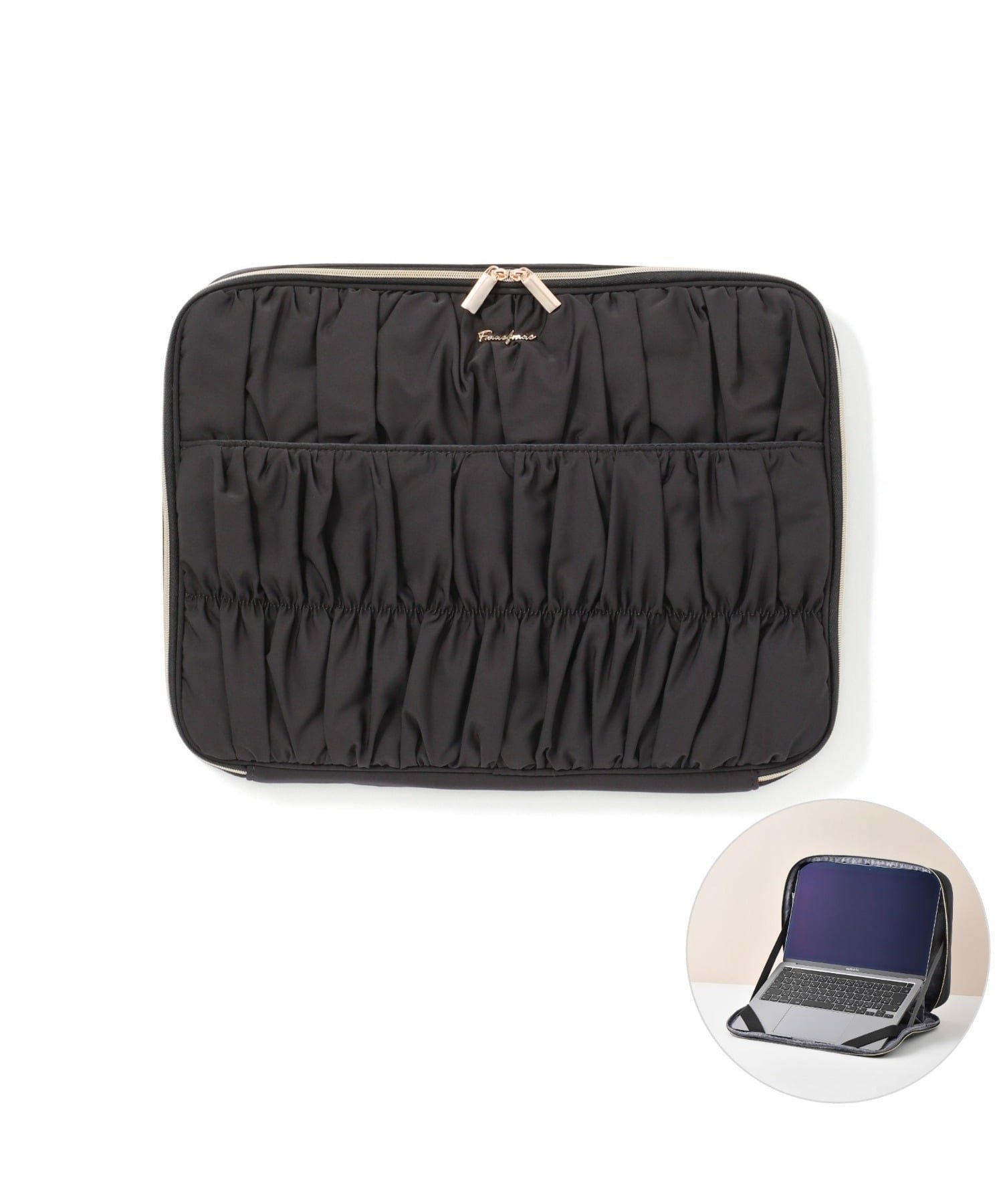 【フランフラン/Francfranc】のギャザー PCケース 13~14インチ 34*25cm パソコンケース パソコン 人気、トレンドファッション・服の通販 founy(ファニー) 　ファッション　Fashion　レディースファッション　Fashion for Women　ギャザー　Gathered, Ruffled　スタンド　Stand Collar, Upright Stand　ポケット　Pocket, Pocket Detail　ビジネス 仕事 通勤　Business / Work / Commuting　 other-1|ID: prp329100004938540 ipo3291000000037058370