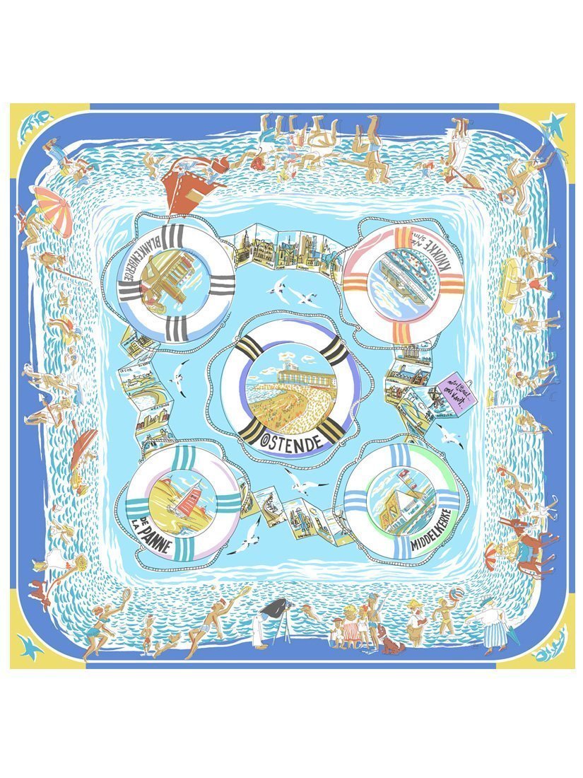 【アンビリオン/UN BILLION】のカシュネ cache nez / 横浜アーカイブツイルスカーフ「ベルギーの海」 インテリア・キッズ・メンズ・レディースファッション・服の通販 founy(ファニー) 　ファッション　Fashion　レディースファッション　Fashion for Women　アクセサリー　Fashion Accessories　シルク　Silk, 100% Silk　スカーフ　Scarf, Neckwear　スクエア　Square, Square Shape　ハンド　Hand, Handmade　帽子　Hat, Headwear　モチーフ　Motif, Design Theme　再入荷　Restock / Back in Stock　日本製　Made In Japan　ギフト プレゼント　Gift / Present　BL|ID: prp329100004938546 ipo3291000000037058401