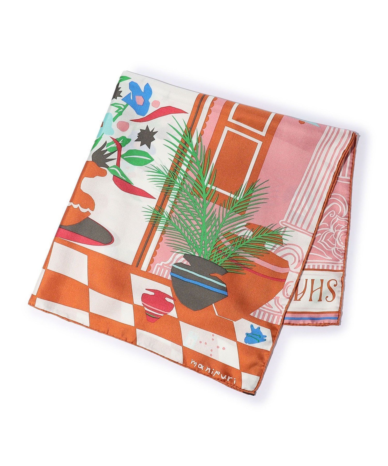 【トゥモローランド/TOMORROWLAND】のMANIPURI SHANGRI-LA シルクスカーフ インテリア・キッズ・メンズ・レディースファッション・服の通販 founy(ファニー) 　ファッション　Fashion　レディースファッション　Fashion for Women　イエロー　Yellow　傘　Umbrella, Parasol　シルク　Silk, 100% Silk　スカーフ　Scarf, Neckwear　ストール　Stole, Wrap　なめらか　Smooth, Silky Texture　ハンド　Hand, Handmade　フォルム　Silhouette, Form　プリント　Print, Printed Pattern　モダン　Modern, Contemporary　モチーフ　Motif, Design Theme　32 ピンク系|ID: prp329100004938551 ipo3291000000037058429