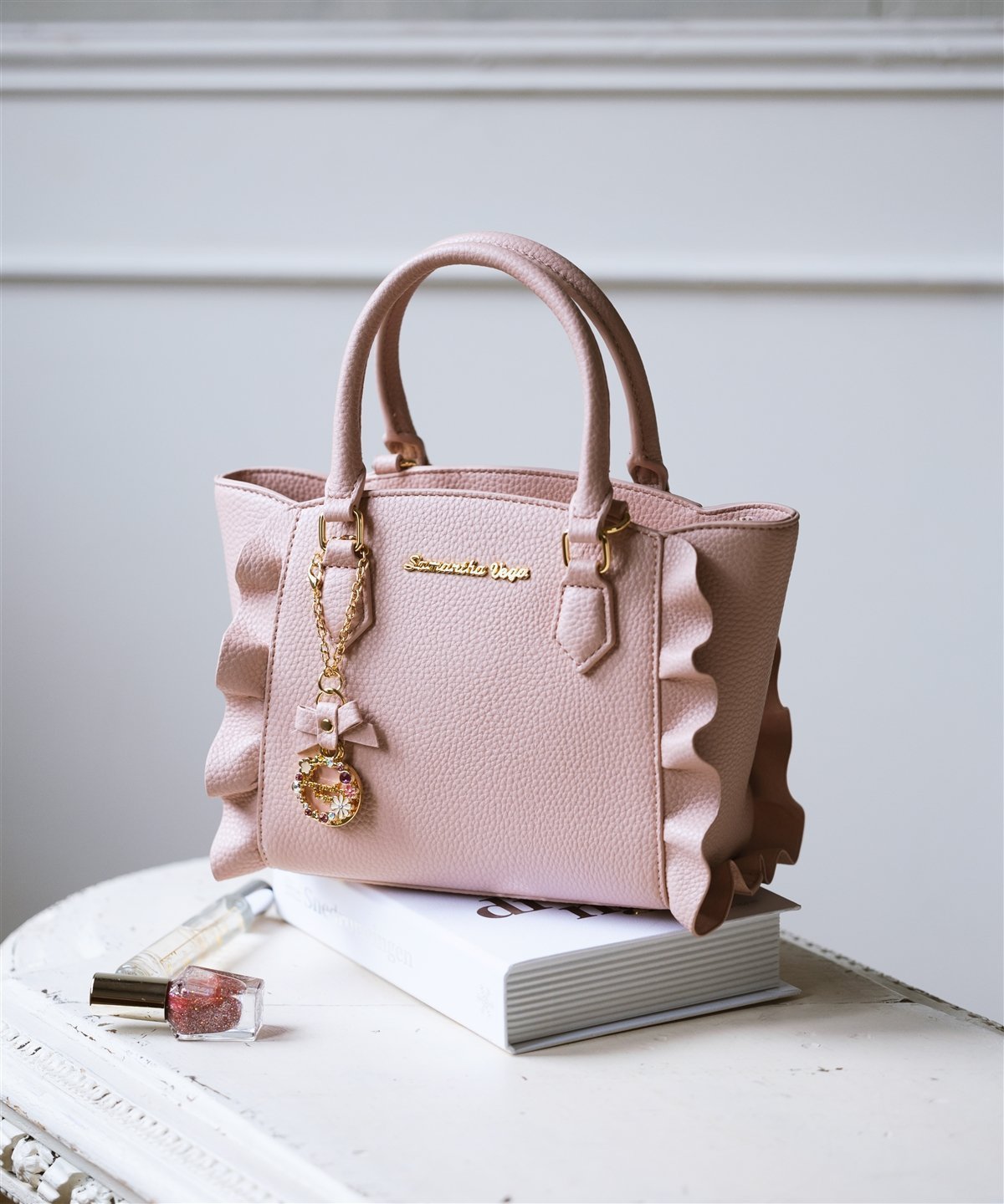 【サマンサ ベガ/SamanthaVega】のミニフラッター インテリア・キッズ・メンズ・レディースファッション・服の通販 founy(ファニー) 　ファッション　Fashion　レディースファッション　Fashion for Women　チェーン　Chain, Chain Strap　チャーム　Charm, Pendant　フリル　Frill, Ruffle　モチーフ　Motif, Design Theme　財布　Wallet, Purse　ピンク|ID: prp329100004938564 ipo3291000000037058479