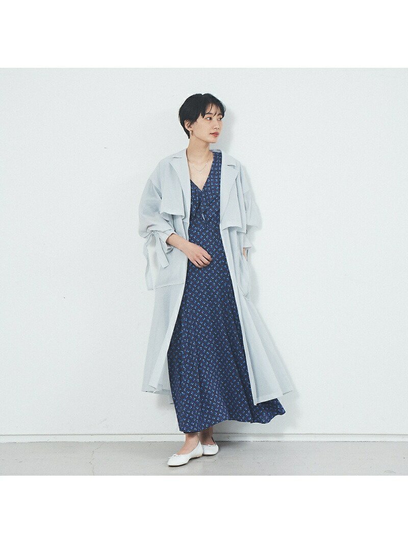 【ルージュヴィフラクレ/Rouge vif la cle】のシアーライトコート インテリア・キッズ・メンズ・レディースファッション・服の通販 founy(ファニー) 　ファッション　Fashion　レディースファッション　Fashion for Women　アウター　Coat / Outerwear Collection　コート・ロングコート・ピーコート　Long Coats, Peacoats & More　おすすめ　Recommended / Our Picks　シアー　Sheer, See-Through　トレンチ　Trench, Trench Coat　トレンド　Trend, Trending Now　バランス　Balance, Style Balance　フォルム　Silhouette, Form　フラップ　Flap, Flap Pocket　リラックス　Relax, Relaxed Fit　春　Spring　ライトグレー|ID: prp329100004939142 ipo3291000000037063277