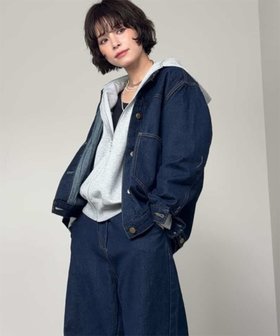 【エルビーシー/LBC】の【セットアップ着用可能】LBCデニムノーカラージャケット 大人の最旬トレンドファッション＆コーディネート founy(ファウニー) ファッション Fashion レディースファッション Fashion for Women アウター Coat / Outerwear Collection レディースジャケット・軽アウター Jackets ノーカラージャケット / シンプル上品コーデ Collarless Jackets ウォッシュ Washed Finish シンプル Simple, Minimal セットアップ Set-Up, Coordinated Outfit デニム Denim, Jeans Material パープル Purple, Violet フロント Front, Front Design プリーツ Pleats, Pleated ボトム Bottoms, Lower Wear ポケット Pocket, Pocket Detail |ID:prp329100004939185