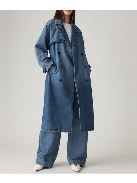 【リーバイス/Levis】のロングトレンチコート インテリア・キッズ・メンズ・レディースファッション・服の通販 founy(ファウニー) https://founy.com/ ファッション Fashion レディースファッション Fashion for Women アウター Coat / Outerwear Collection コート・ロングコート・ピーコート Long Coats, Peacoats & More トレンチコート / 春秋の定番アウター Trench Coats クラシカル Classical, Vintage-Inspired デニム Denim, Jeans Material ポケット Pocket, Pocket Detail ロング Long, Long-Length |ID: prp329100004939190 ipo3291000000037247795