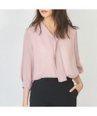 【リバーフィールド アンド コー/RIVER FIELD & Co】のVネックボウタイ風シフォン七分袖ブラウス PK|ID: prp329100004939203 ipo3291000000037316606
