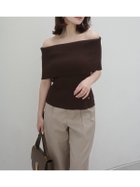 【アニュアンス/anuans】のソフトフィットオフショルニットトップス BROWN|ID: prp329100004939219 ipo3291000000037260623