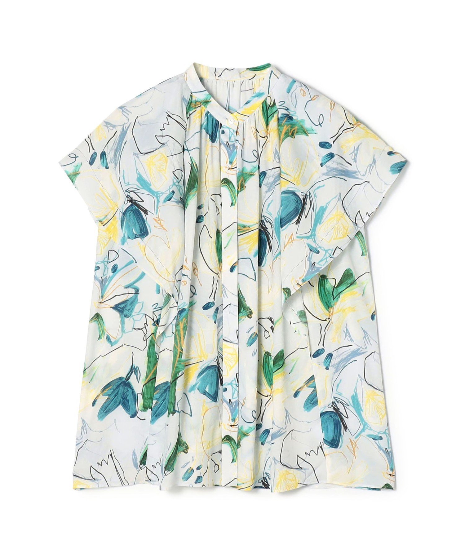 【トゥモローランド/TOMORROWLAND】のウィスパーブルームプリント フレアスリーブブラウス 人気、トレンドファッション・服の通販 founy(ファニー) 　ファッション　Fashion　レディースファッション　Fashion for Women　トップス・カットソー　Cut & Sew Tops　シャツ・ブラウス・オフィスカジュアル　Elegant Blouses & Button-Ups　エアリー　Airy Texture　ギャザー　Gathered, Ruffled　スリーブ　Sleeve, Long Sleeve / Short Sleeve　ノースリーブ　Sleeveless, No-Sleeve　フレア　Flare, Flared　プリント　Print, Printed Pattern　モダン　Modern, Contemporary　夏　Summer　春　Spring　S/S・春夏　SS, Spring/Summer, Warm Season　 other-1|ID: prp329100004939255 ipo3291000000037064177