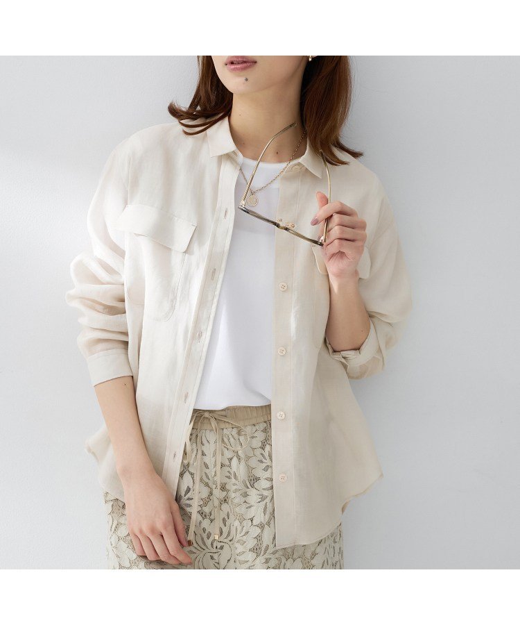 【アンタイトル/UNTITLED】の【古畑星夏さん着用/接触冷感/シアー】ドライタッチシャツ インテリア・キッズ・メンズ・レディースファッション・服の通販 founy(ファニー) 　ファッションモデル・俳優・女優　Models　女性　Women　古畑星夏　Furuhata Seika　ファッション　Fashion　レディースファッション　Fashion for Women　トップス・カットソー　Cut & Sew Tops　シャツ・ブラウス・オフィスカジュアル　Elegant Blouses & Button-Ups　春　Spring　キャミソール　Camisole, Spaghetti Strap Top　シアー　Sheer, See-Through　シンプル　Simple, Minimal　スマート　Smart, Elegant　タンク　Tank Top, Sleeveless Top　フロント　Front, Front Design　ポケット　Pocket, Pocket Detail　S/S・春夏　SS, Spring/Summer, Warm Season　夏　Summer　グレージュ|ID: prp329100004939261 ipo3291000000037064233