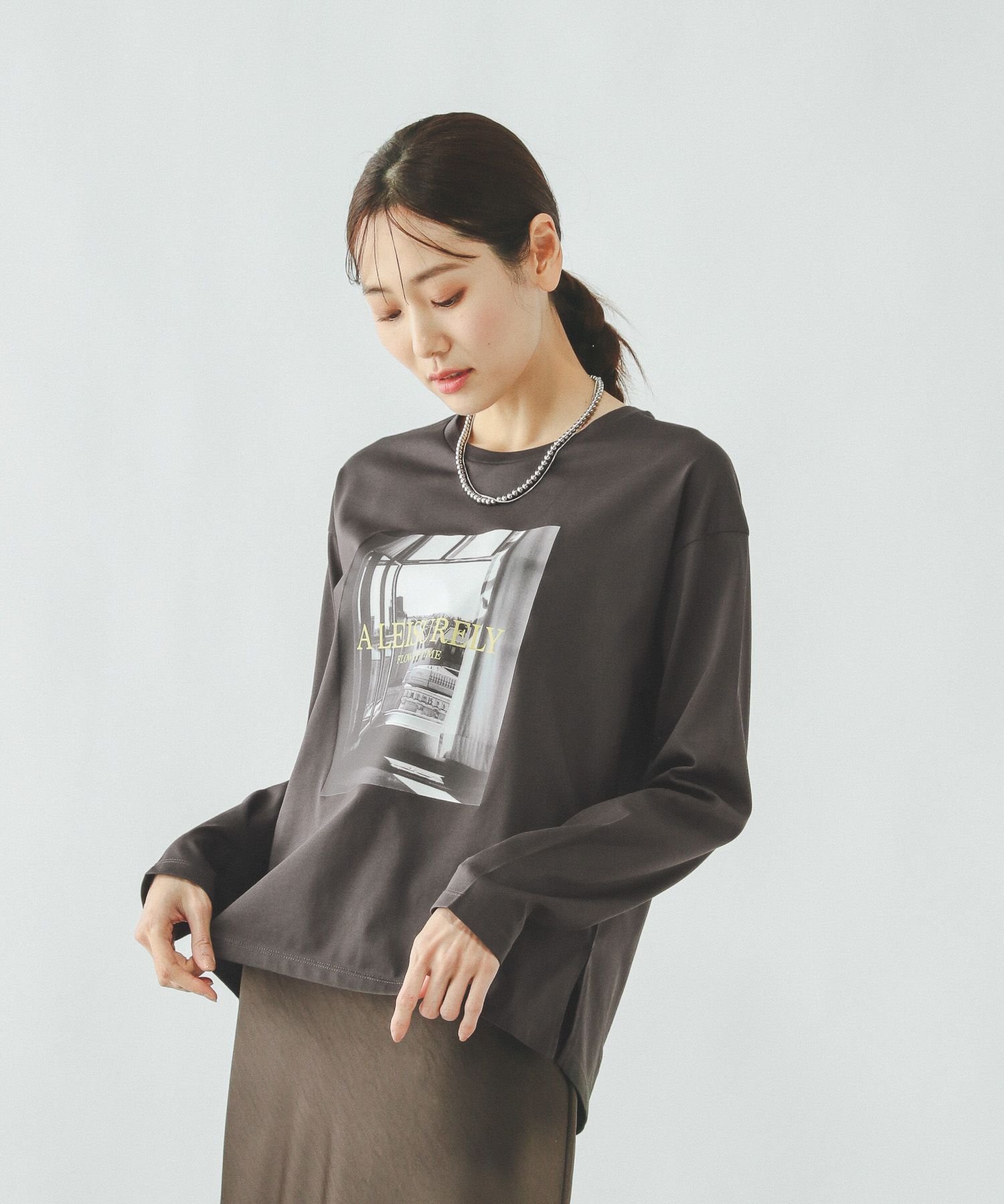 【グローバルワーク/GLOBAL WORK】のリッチクリーンプリントロンT/636710 インテリア・キッズ・メンズ・レディースファッション・服の通販 founy(ファニー) 　ファッション　Fashion　レディースファッション　Fashion for Women　トップス・カットソー　Cut & Sew Tops　ロングTシャツ・Tシャツ　Longline T-Shirts & Tees　おすすめ　Recommended / Our Picks　インナー　Innerwear　サロペット　Overalls, Salopette　シルク　Silk, 100% Silk　ジャケット　Jacket, Outerwear　人気　Popular, Best Seller　定番　Standard, Basic Item　抗菌　Antibacterial, Bacteria-Resistant　スミクロ×フォト18|ID: prp329100004939460 ipo3291000000037065557