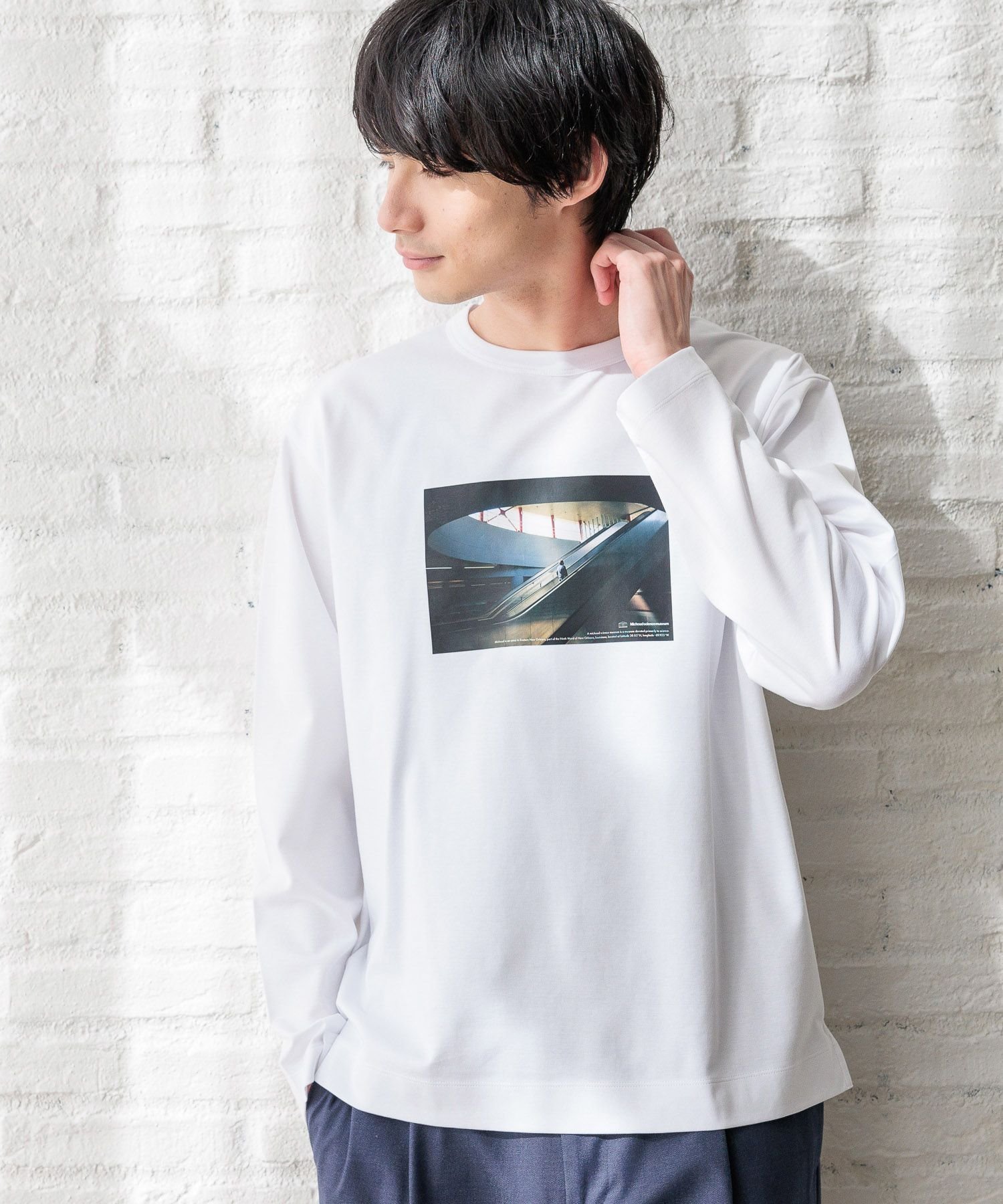 【グローバルワーク/GLOBAL WORK】のリッチクリーンTEE/プリント/長袖/147181 インテリア・キッズ・メンズ・レディースファッション・服の通販 founy(ファニー) 　ファッション　Fashion　レディースファッション　Fashion for Women　トップス・カットソー　Cut & Sew Tops　おすすめ　Recommended / Our Picks　インナー　Innerwear　グラフィック　Graphic, Graphic Design　シルク　Silk, 100% Silk　ジャケット　Jacket, Outerwear　スリット　Slit, Slit Detail　プリント　Print, Printed Pattern　リラックス　Relax, Relaxed Fit　長袖　Long Sleeve, Full Sleeve　オフ*前フォト06|ID: prp329100004939483 ipo3291000000037065791