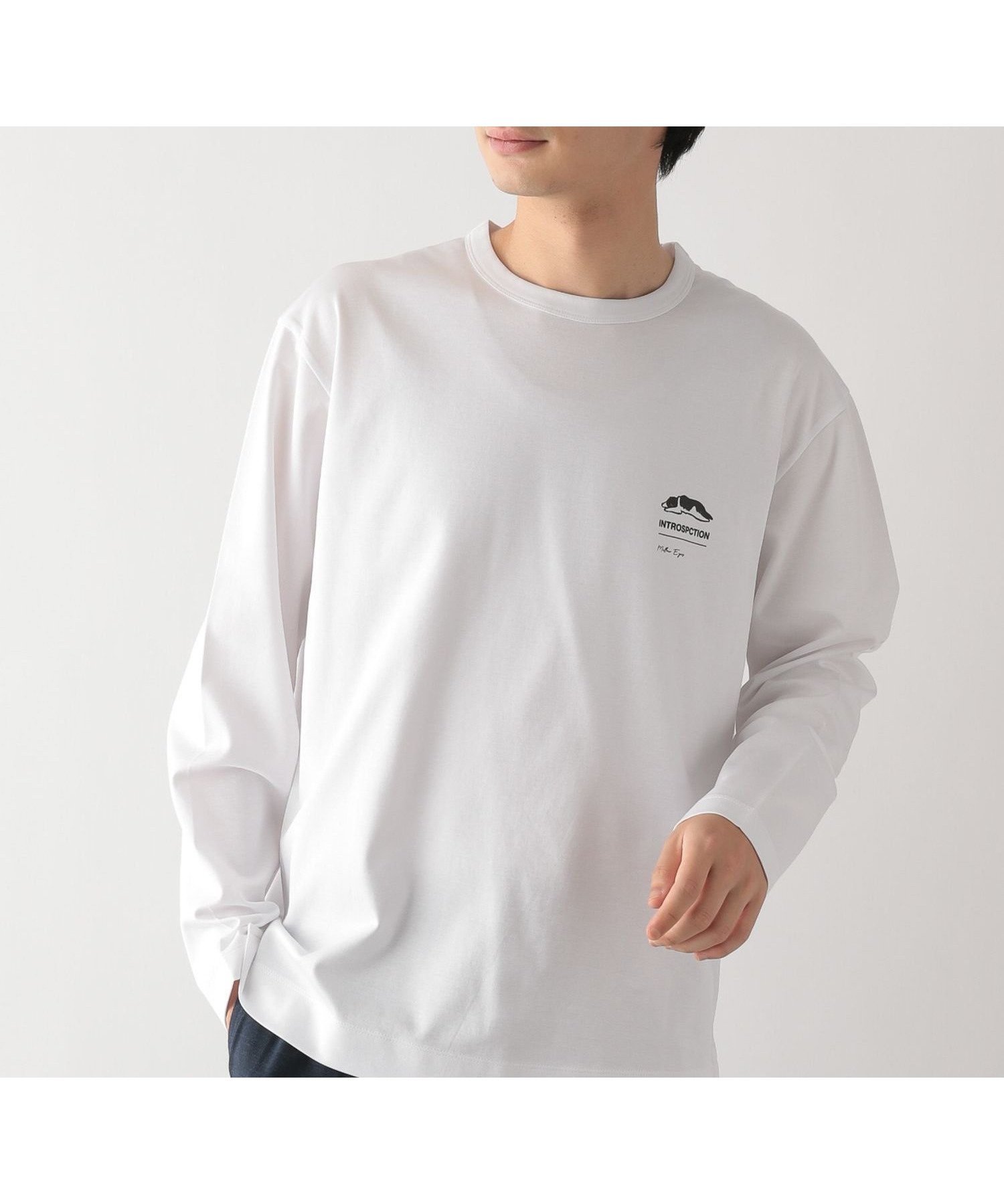 【グローバルワーク/GLOBAL WORK】のリッチクリーンTEE/プリント/長袖/147181 インテリア・キッズ・メンズ・レディースファッション・服の通販 founy(ファニー) 　ファッション　Fashion　レディースファッション　Fashion for Women　トップス・カットソー　Cut & Sew Tops　おすすめ　Recommended / Our Picks　インナー　Innerwear　グラフィック　Graphic, Graphic Design　シルク　Silk, 100% Silk　ジャケット　Jacket, Outerwear　スリット　Slit, Slit Detail　プリント　Print, Printed Pattern　リラックス　Relax, Relaxed Fit　長袖　Long Sleeve, Full Sleeve　オフ*胸ロゴ犬モチーフ04|ID: prp329100004939483 ipo3291000000037065800