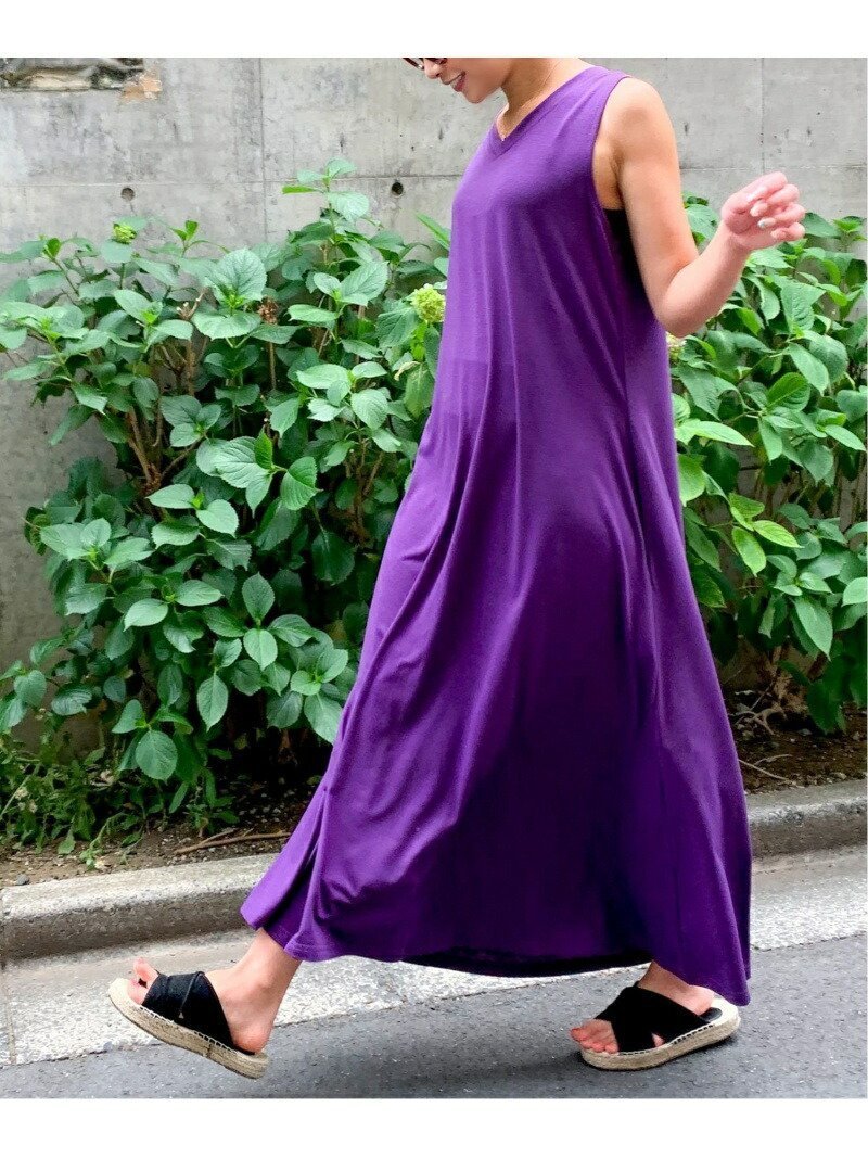 【ジュノア/JUNOAH】のAラインノースリーブマキシ丈ワンピース インテリア・キッズ・メンズ・レディースファッション・服の通販 founy(ファニー) 　ファッション　Fashion　レディースファッション　Fashion for Women　ワンピース　Dresses　ハ゜ープル|ID: prp329100004942081 ipo3291000000037091363