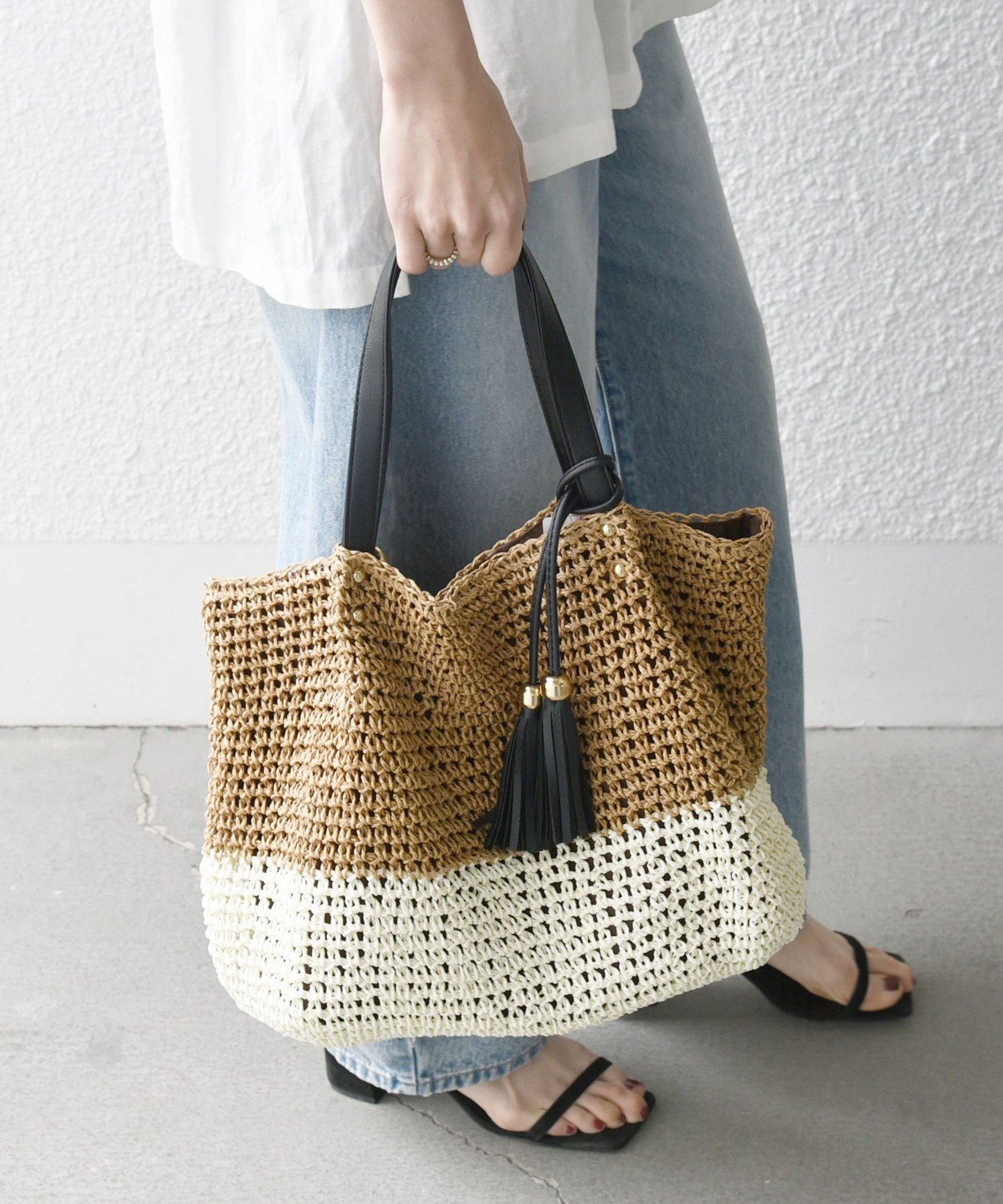 【シップス フォー ウィメン/SHIPS】の【WEB限定】SHIPS any コマアミ トート インテリア・キッズ・メンズ・レディースファッション・服の通販 founy(ファニー) 　ファッション　Fashion　レディースファッション　Fashion for Women　バッグ　Bags　春　Spring　シンプル　Simple, Minimal　タッセル　Tassel, Fringe　バランス　Balance, Style Balance　ポケット　Pocket, Pocket Detail　2026年　2026　ライトブラウン|ID: prp329100004942113 ipo3291000000037091523