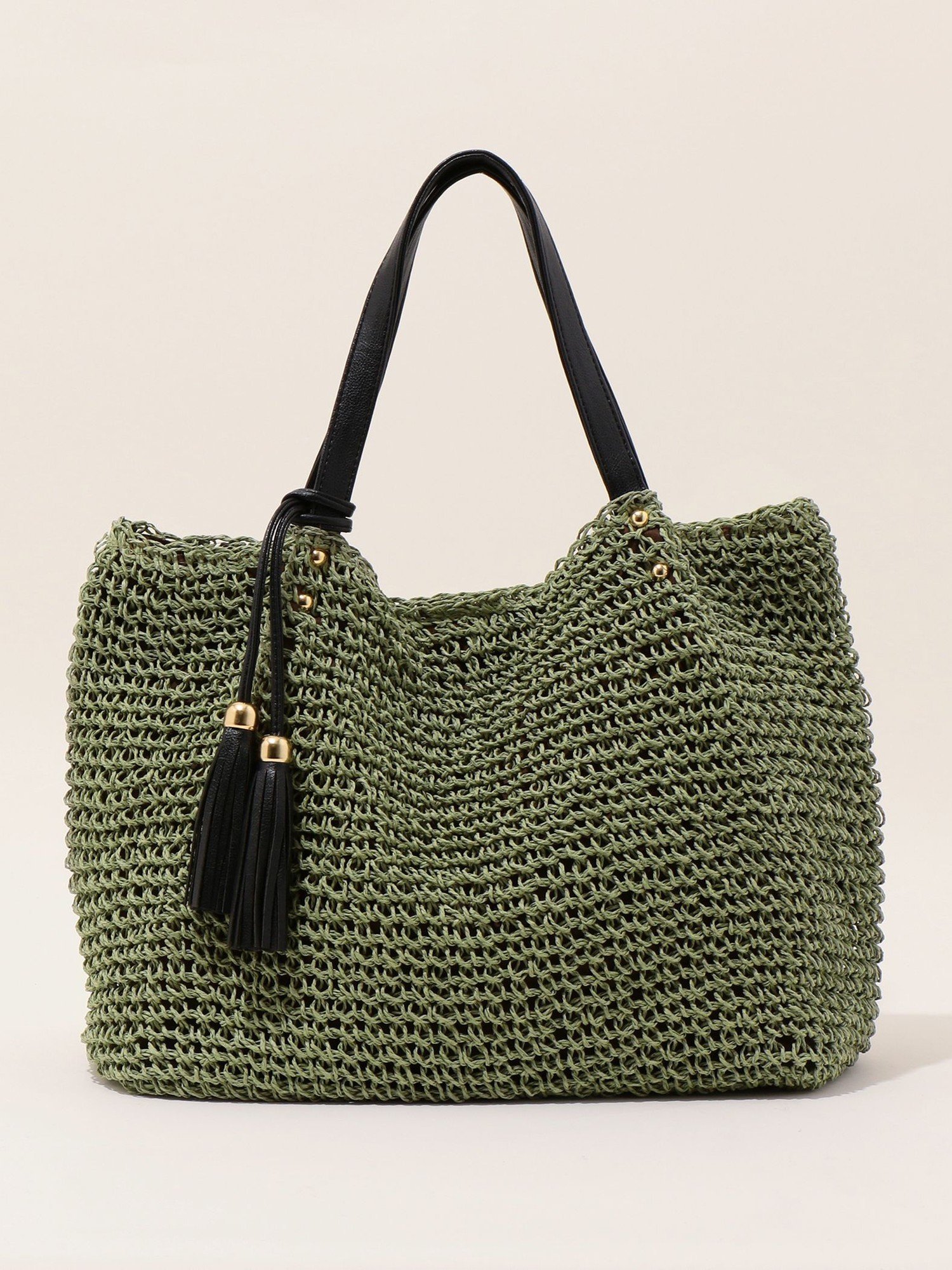 【シップス フォー ウィメン/SHIPS】の【WEB限定】SHIPS any コマアミ トート インテリア・キッズ・メンズ・レディースファッション・服の通販 founy(ファニー) 　ファッション　Fashion　レディースファッション　Fashion for Women　バッグ　Bags　春　Spring　シンプル　Simple, Minimal　タッセル　Tassel, Fringe　バランス　Balance, Style Balance　ポケット　Pocket, Pocket Detail　2026年　2026　グリーン|ID: prp329100004942113 ipo3291000000037091534