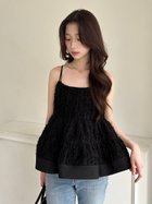 【スナイデル/SNIDEL】のボリュームティアードキャミチュニック 人気、トレンドファッション・服の通販 founy(ファニー) ファッション Fashion レディースファッション Fashion for Women トップス・カットソー Cut & Sew Tops キャミソール&ノースリーブ Camisoles & Sleeveless Tops おすすめ Recommended / Our Picks ウェーブ Wavy Pattern エレガント 上品 Elegant サマー Summer, Summer Style シアー Sheer, See-Through スマート Smart, Elegant ツイード Twill, Twill Weave デコルテ Décolleté, Neckline フィット Fit, Slim Fit フェミニン Feminine, Girly フリンジ Fringe, Tassel フレア Flare, Flared ボトム Bottoms, Lower Wear ラップ Wrap, Wrap Design リボン Ribbon, Bow thumbnail BLK[009]|ID: prp329100004942146 ipo3291000000037091722