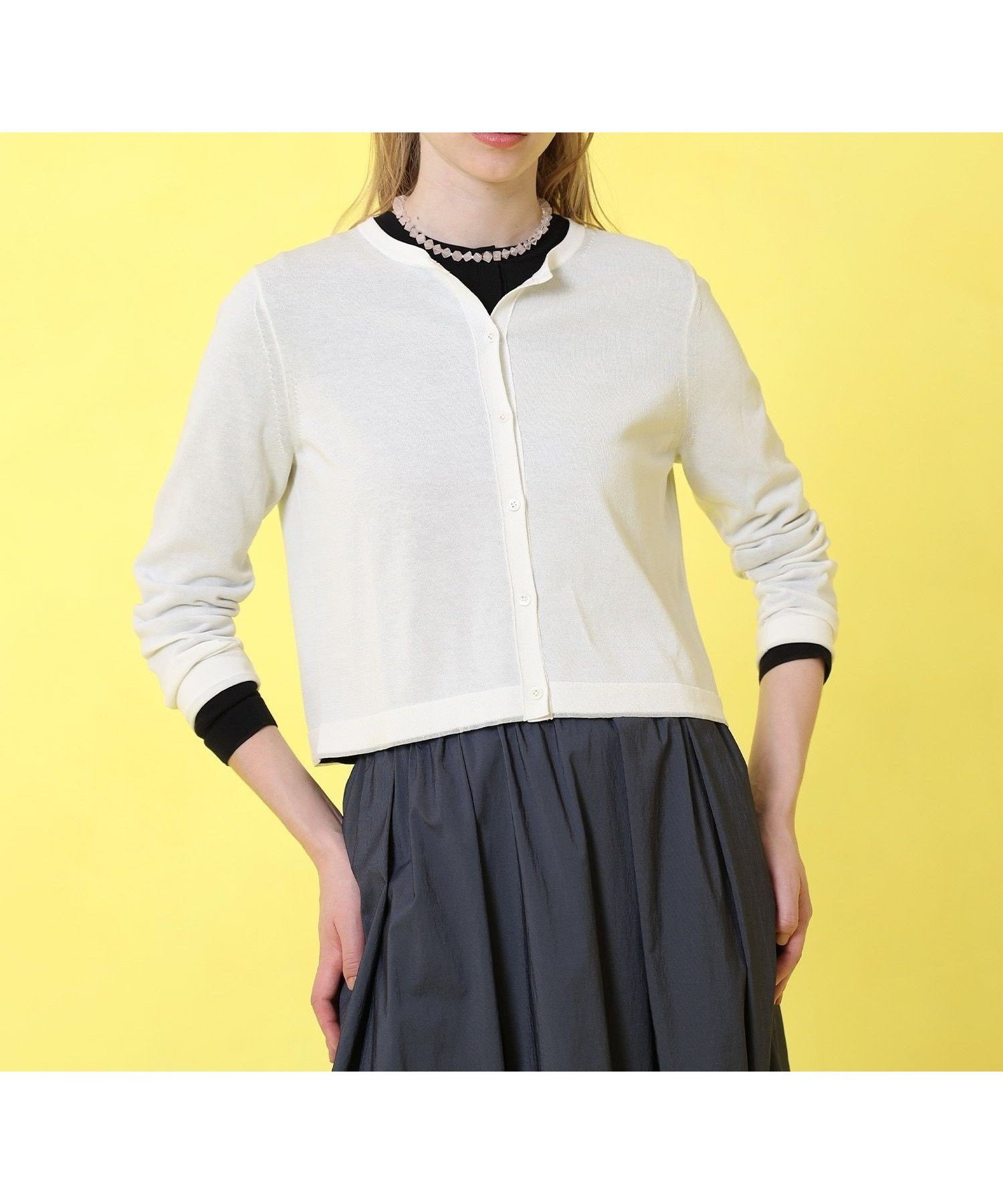 【アナイ/ANAYI】のシアーラインクルーネック カーディガン インテリア・キッズ・メンズ・レディースファッション・服の通販 founy(ファニー) 　ファッション　Fashion　レディースファッション　Fashion for Women　トップス・カットソー　Cut & Sew Tops　カーディガン・羽織り　Layered Style Cardigans　カーディガン　Cardigan, Knitwear　シアー　Sheer, See-Through　シンプル　Simple, Minimal　スマート　Smart, Elegant　定番　Standard, Basic Item　プリント　Print, Printed Pattern　リュクス　Luxury, Elegant, High-End, Chic　S/S・春夏　SS, Spring/Summer, Warm Season　再入荷　Restock / Back in Stock　夏　Summer　white|ID: prp329100004942152 ipo3291000000037091759