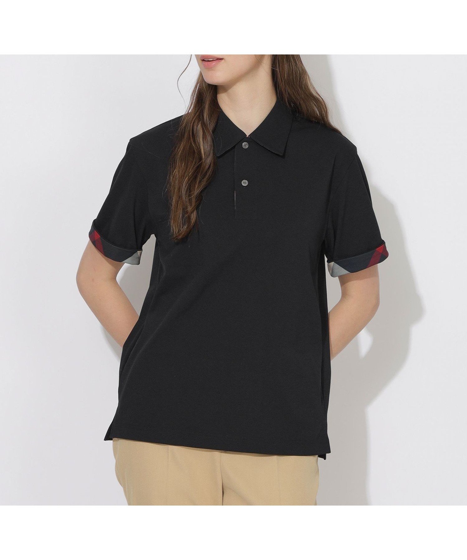 【ブルーレーベル クレストブリッジ/BLUE LABEL CRESTBRIDGE】の【Quiet checkシリーズ】ポロシャツ インテリア・キッズ・メンズ・レディースファッション・服の通販 founy(ファニー) 　ファッション　Fashion　レディースファッション　Fashion for Women　トップス・カットソー　Cut & Sew Tops　シャツ・ブラウス・オフィスカジュアル　Elegant Blouses & Button-Ups　ポロシャツ・きれいめカジュアル　Smart-Casual Polo Tops　チェック　Check, Plaid, Tartan　トレンド　Trend, Trending Now　フラット　Flat, Flat Shoes　ポロシャツ　Polo Shirt, Collared Tee　吸水　Absorbent, Quick-Dry　ブラック|ID: prp329100004942172 ipo3291000000037091853