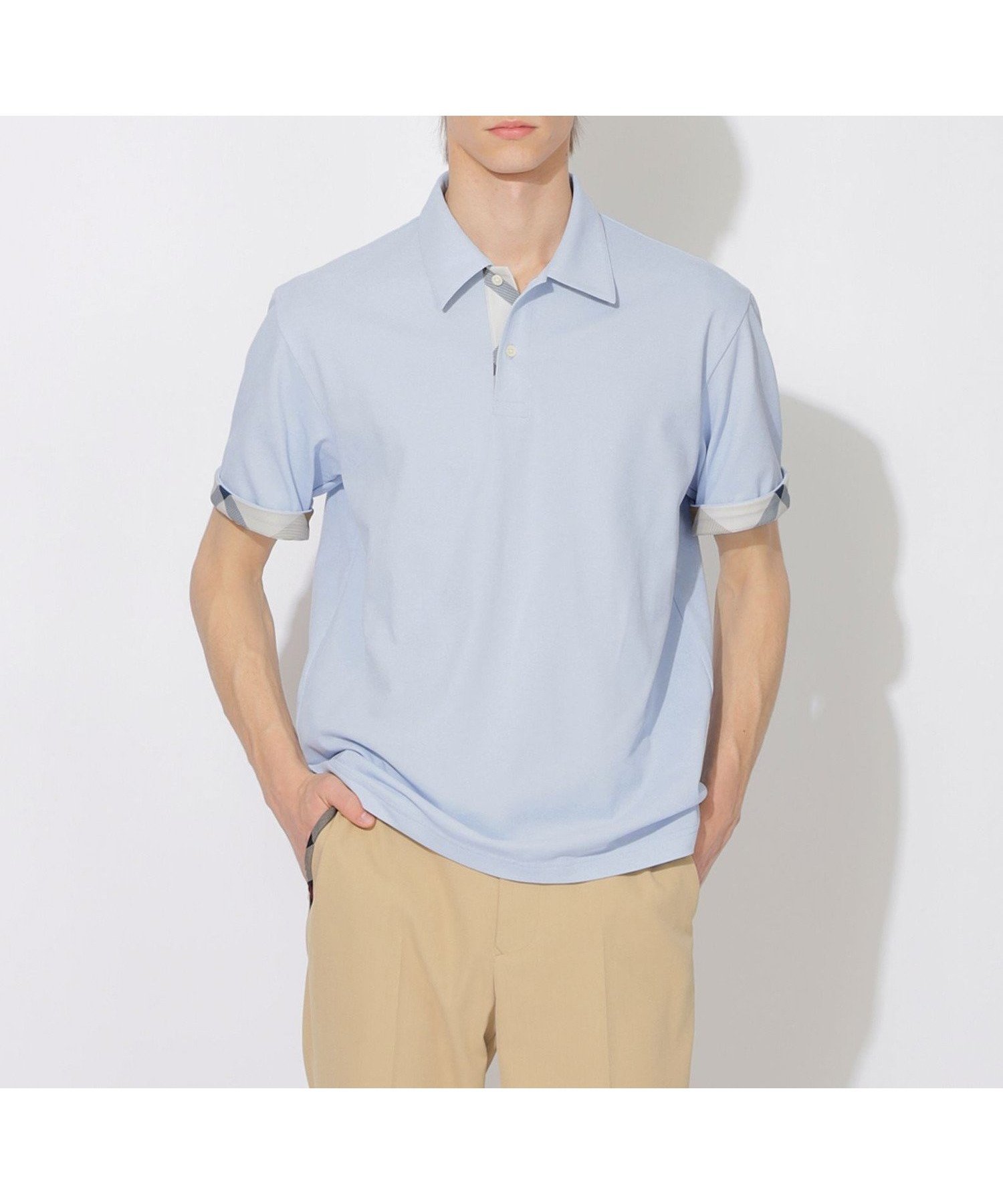 【ブルーレーベル クレストブリッジ/BLUE LABEL CRESTBRIDGE】の【Quiet checkシリーズ】ポロシャツ インテリア・キッズ・メンズ・レディースファッション・服の通販 founy(ファニー) 　ファッション　Fashion　レディースファッション　Fashion for Women　トップス・カットソー　Cut & Sew Tops　シャツ・ブラウス・オフィスカジュアル　Elegant Blouses & Button-Ups　ポロシャツ・きれいめカジュアル　Smart-Casual Polo Tops　チェック　Check, Plaid, Tartan　トレンド　Trend, Trending Now　フラット　Flat, Flat Shoes　ポロシャツ　Polo Shirt, Collared Tee　吸水　Absorbent, Quick-Dry　サックス|ID: prp329100004942172 ipo3291000000037091856