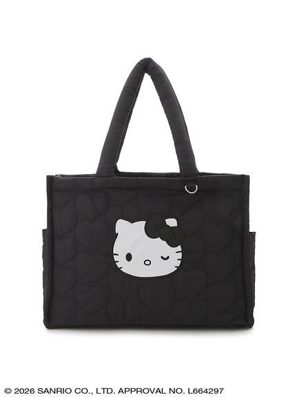 【その他のブランド/Other】のハローキティ ハートキルティングトートバッグ インテリア・キッズ・メンズ・レディースファッション・服の通販 founy(ファニー) 　ファッション　Fashion　レディースファッション　Fashion for Women　バッグ　Bags　おすすめ　Recommended / Our Picks　キルティング　Quilted, Quilting　スマート　Smart, Elegant　チャーム　Charm, Pendant　ポケット　Pocket, Pocket Detail　ワンポイント　One Point, Statement Accent　旅行　Travel　BLK[009]|ID: prp329100004942206 ipo3291000000037092134