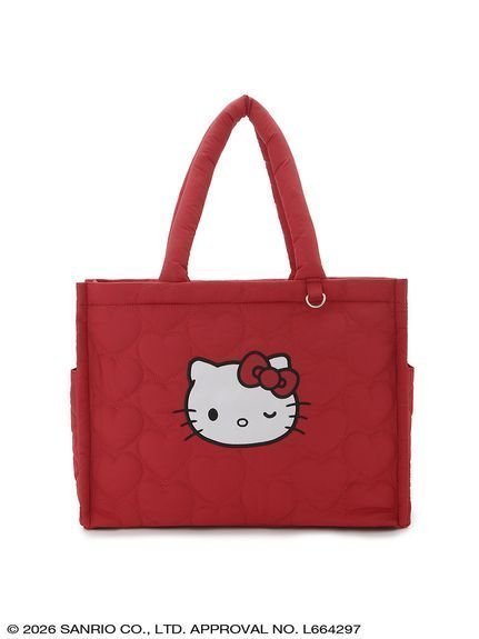 【その他のブランド/Other】のハローキティ ハートキルティングトートバッグ インテリア・キッズ・メンズ・レディースファッション・服の通販 founy(ファニー) 　ファッション　Fashion　レディースファッション　Fashion for Women　バッグ　Bags　おすすめ　Recommended / Our Picks　キルティング　Quilted, Quilting　スマート　Smart, Elegant　チャーム　Charm, Pendant　ポケット　Pocket, Pocket Detail　ワンポイント　One Point, Statement Accent　旅行　Travel　RED[046]|ID: prp329100004942206 ipo3291000000037092136