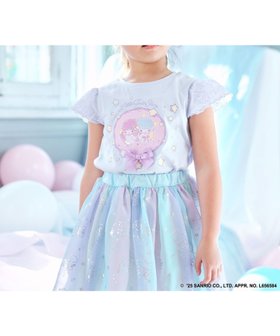 【エニー/ANY / KIDS】の【any FAM× リトルツインスターズ 】キキ ララ 袖レースTシャツ 大人の最旬トレンドファッション＆コーディネート founy(ファウニー) ファッション Fashion キッズファッション Fashion for Kids シフォン Chiffon, Lightweight Fabric スパンコール Sequins, Sequin Embellishment チャーム Charm, Pendant パーカー Hoodie, Parka プリント Print, Printed Pattern リボン Ribbon, Bow レース Lace, Lace Fabric 春 Spring 長袖 Long Sleeve, Full Sleeve |ID:prp329100004942776