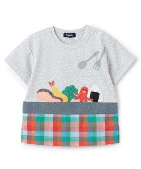 【ナルミヤ オンライン/NARUMIYA ONELINE / KIDS】のお弁当半袖Tシャツ 人気、トレンドファッション・服の通販 founy(ファニー) ファッション Fashion キッズファッション Fashion for Kids ダンガリー Dungaree, Chambray チェック Check, Plaid, Tartan ブロック Block, Solid Block Pattern モチーフ Motif, Design Theme 半袖 Short Sleeve, Half Sleeve |ID:prp329100004942777