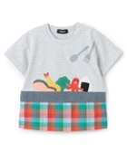 【ナルミヤ オンライン/NARUMIYA ONELINE / KIDS】のお弁当半袖Tシャツ 人気、トレンドファッション・服の通販 founy(ファニー) ファッション Fashion キッズファッション Fashion for Kids ダンガリー Dungaree, Chambray チェック Check, Plaid, Tartan ブロック Block, Solid Block Pattern モチーフ Motif, Design Theme 半袖 Short Sleeve, Half Sleeve thumbnail トップ グレー|ID: prp329100004942777 ipo3291000000037099178