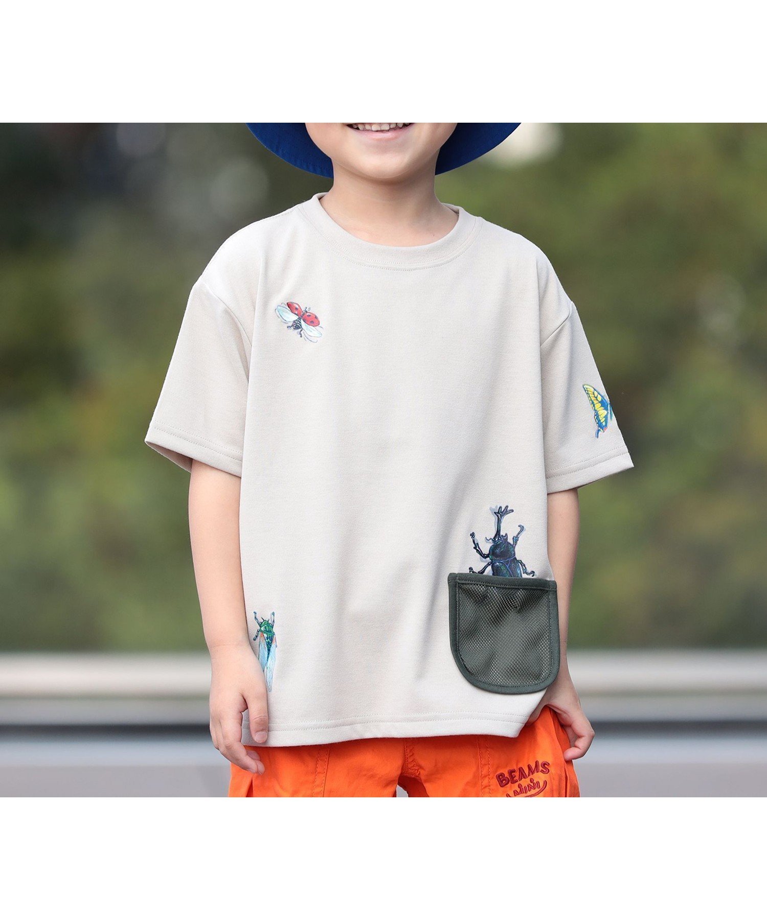 【ビームス ミニ/BEAMS mini / KIDS】のメッシュ ポケット 昆虫 Tシャツ 2026SS (吸水速乾・UVカット) インテリア・キッズ・メンズ・レディースファッション・服の通販 founy(ファニー) 　ファッション　Fashion　キッズファッション　Fashion for Kids　吸水　Absorbent, Quick-Dry　プリント　Print, Printed Pattern　ベーシック　Basic, Essential　ポケット　Pocket, Pocket Detail　メッシュ　Mesh, Net Fabric　夏　Summer　2026年　2026　GREIGE|ID: prp329100004942779 ipo3291000000037099195