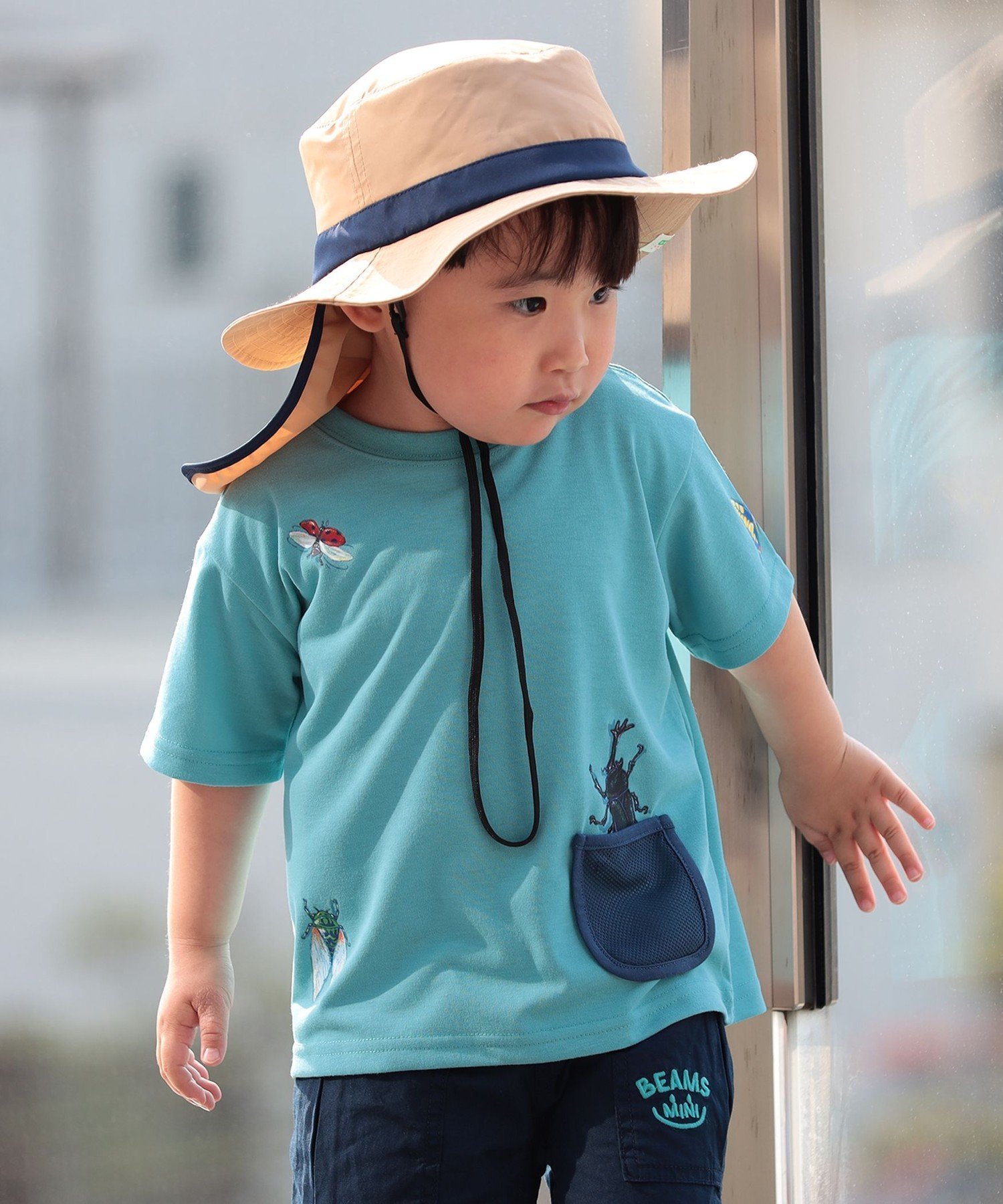 【ビームス ミニ/BEAMS mini / KIDS】のメッシュ ポケット 昆虫 Tシャツ 2026SS (吸水速乾・UVカット) インテリア・キッズ・メンズ・レディースファッション・服の通販 founy(ファニー) 　ファッション　Fashion　キッズファッション　Fashion for Kids　吸水　Absorbent, Quick-Dry　プリント　Print, Printed Pattern　ベーシック　Basic, Essential　ポケット　Pocket, Pocket Detail　メッシュ　Mesh, Net Fabric　夏　Summer　2026年　2026　AQUA|ID: prp329100004942779 ipo3291000000037099196