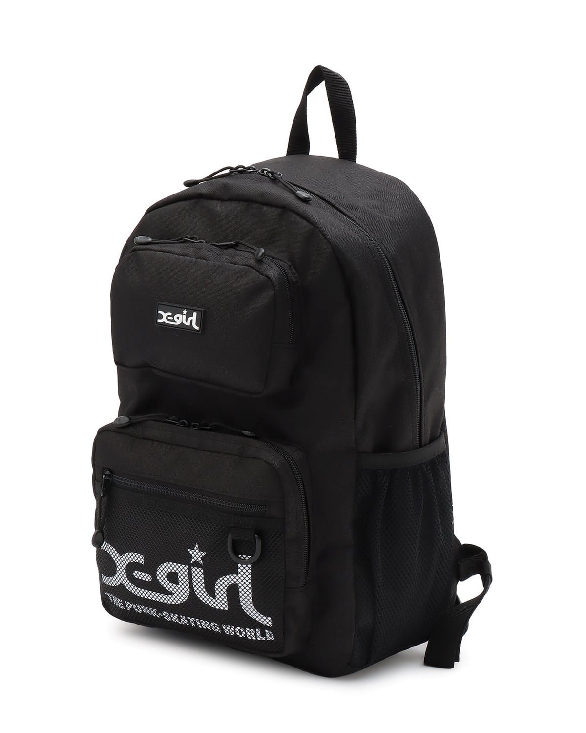 【ナルミヤ オンライン/NARUMIYA ONELINE / KIDS】のダブルポケットバックパック インテリア・キッズ・メンズ・レディースファッション・服の通販 founy(ファニー) 　ファッション　Fashion　キッズファッション　Fashion for Kids　ダブル　Double, Double-Breasted　チャーム　Charm, Pendant　フロント　Front, Front Design　ポケット　Pocket, Pocket Detail　メッシュ　Mesh, Net Fabric　黒|ID: prp329100004942794 ipo3291000000037099296