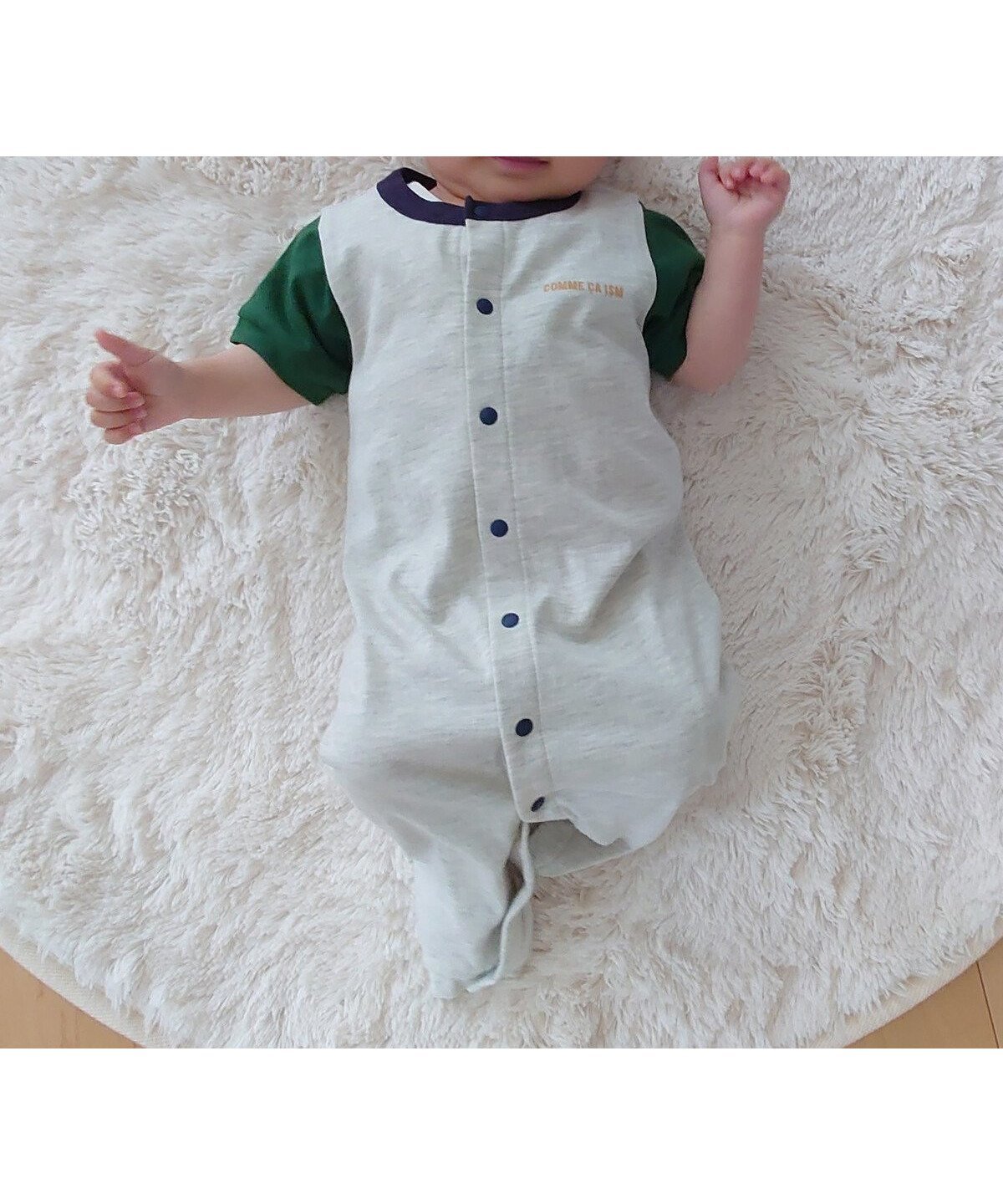 【コムサイズム/COMME CA ISM / KIDS】のロゴ おしりパッチ 半袖ツーウェイオール インテリア・キッズ・メンズ・レディースファッション・服の通販 founy(ファニー) 　ファッション　Fashion　キッズファッション　Fashion for Kids　シンプル　Simple, Minimal　パッチ　Patch, Appliqué　プリント　Print, Printed Pattern　ベビー　Baby, Babywear　半袖　Short Sleeve, Half Sleeve　吸水　Absorbent, Quick-Dry　アイボリー|ID: prp329100004942796 ipo3291000000037099321