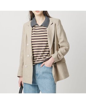 【ユナイテッドアローズ/UNITED ARROWS】の6ボタン リネン ブレザー ジャケット 人気、トレンドファッション・服の通販 founy(ファニー) ファッション Fashion レディースファッション Fashion for Women アウター Coat / Outerwear Collection レディースジャケット・軽アウター Jackets クラシック Classic, Timeless Style シルバー Silver, Metallic Silver ジャケット Jacket, Outerwear ダブル Double, Double-Breasted チェック Check, Plaid, Tartan トレンド Trend, Trending Now フレア Flare, Flared フロント Front, Front Design メタル Metal, Metal Parts リネン Linen, Linen Fabric |ID:prp329100004942801