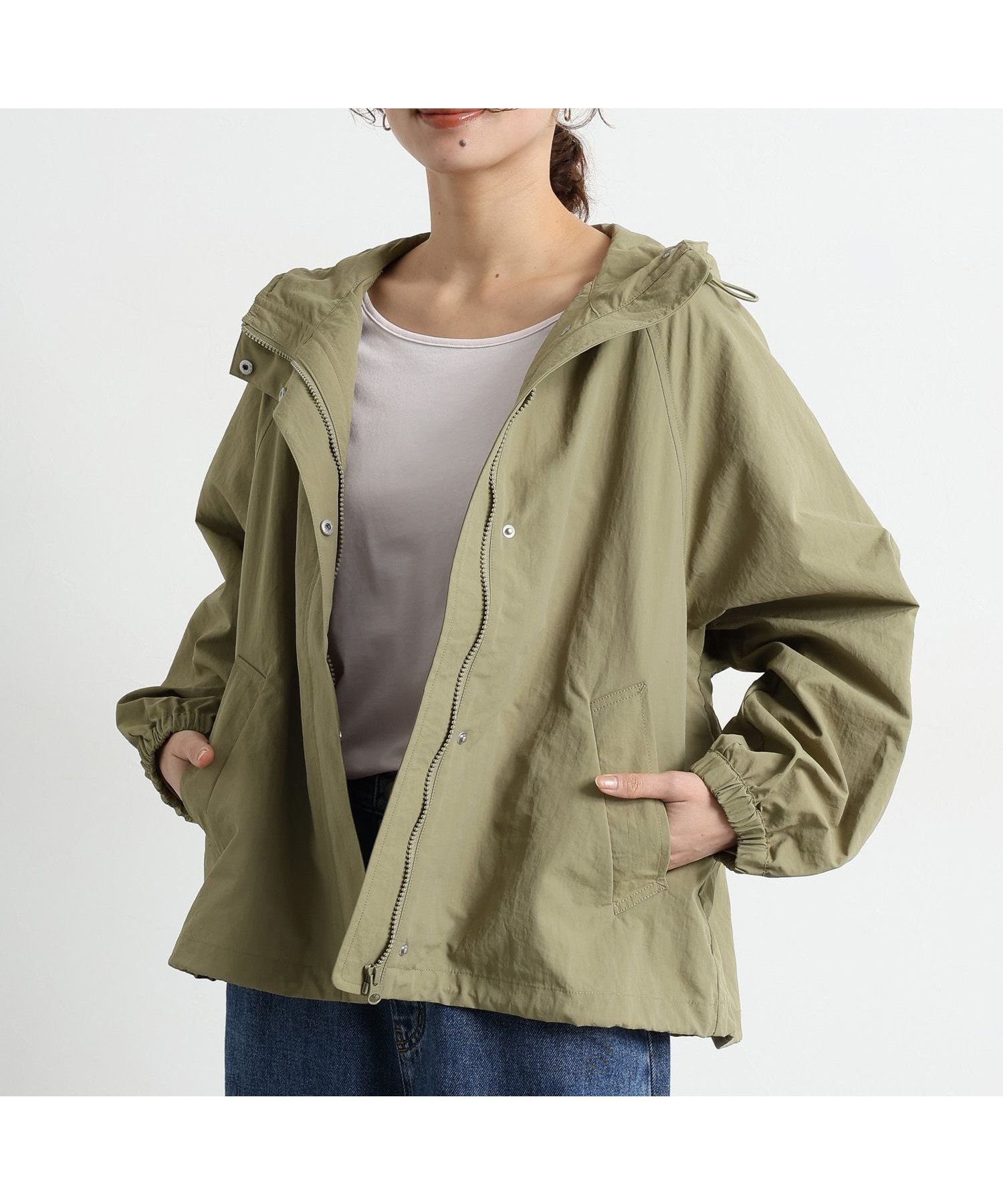 【スタディオ クリップ/studio CLIP】の【撥水】ドルマンスリーブマウンテンパーカー インテリア・キッズ・メンズ・レディースファッション・服の通販 founy(ファニー) 　ファッション　Fashion　レディースファッション　Fashion for Women　トップス・カットソー　Cut & Sew Tops　レディースパーカー・カジュアルフーディー　Casual Hoodies & Sweatshirts　おすすめ　Recommended / Our Picks　アウトドア　Outdoor Clothing　パーカー　Hoodie, Parka　ブルゾン　Blouson, Bomber Jacket　リラックス　Relax, Relaxed Fit　旅行　Travel　春　Spring　カーキ78|ID: prp329100004942807 ipo3291000000037099377