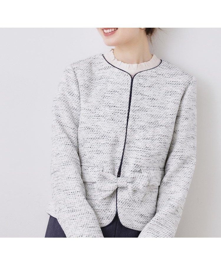 【クチュール ブローチ/Couture Brooch】の【ハレの日・通勤】カルゼスラブツイードジャケット インテリア・キッズ・メンズ・レディースファッション・服の通販 founy(ファニー) 　ファッション　Fashion　レディースファッション　Fashion for Women　アウター　Coat / Outerwear Collection　レディースジャケット・軽アウター　Jackets　2026年　2026　ジャケット　Jacket, Outerwear　スマート　Smart, Elegant　セレモニー　Ceremony　ツイード　Twill, Twill Weave　フラップ　Flap, Flap Pocket　ペプラム　Peplum, Flared Hem　ポケット　Pocket, Pocket Detail　リボン　Ribbon, Bow　エレガント 上品　Elegant　ビジネス 仕事 通勤　Business / Work / Commuting　ブルー|ID: prp329100004942808 ipo3291000000037099381