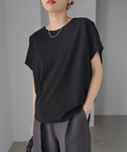 【アンドミー/andme】のきれいめ 梨地 ポンチ ドルマン スリーブトップス ブラック|ID: prp329100004942811 ipo3291000000037099416