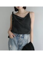 【アニュアンス/anuans】のフィブリルサテンドレープキャミ 人気、トレンドファッション・服の通販 founy(ファニー) ファッション Fashion レディースファッション Fashion for Women トップス・カットソー Cut & Sew Tops キャミソール&ノースリーブ Camisoles & Sleeveless Tops おすすめ Recommended / Our Picks インナー Innerwear キュプラ Cupro, Eco Fabric サテン Satin, Glossy Fabric ジャケット Jacket, Outerwear デコルテ Décolleté, Neckline ドレープ Drape, Draping Fabric エレガント 上品 Elegant thumbnail BLACK|ID: prp329100004942813 ipo3291000000037099427