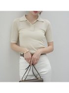 【アニュアンス/anuans】のテンセルポロニットトップス 人気、トレンドファッション・服の通販 founy(ファニー) ファッション Fashion レディースファッション Fashion for Women トップス・カットソー Cut & Sew Tops ニット Knit Tops & Sweaters シンプル Simple, Minimal リラックス Relax, Relaxed Fit エレガント 上品 Elegant thumbnail YELLOW BEIGE|ID: prp329100004942814 ipo3291000000037099439