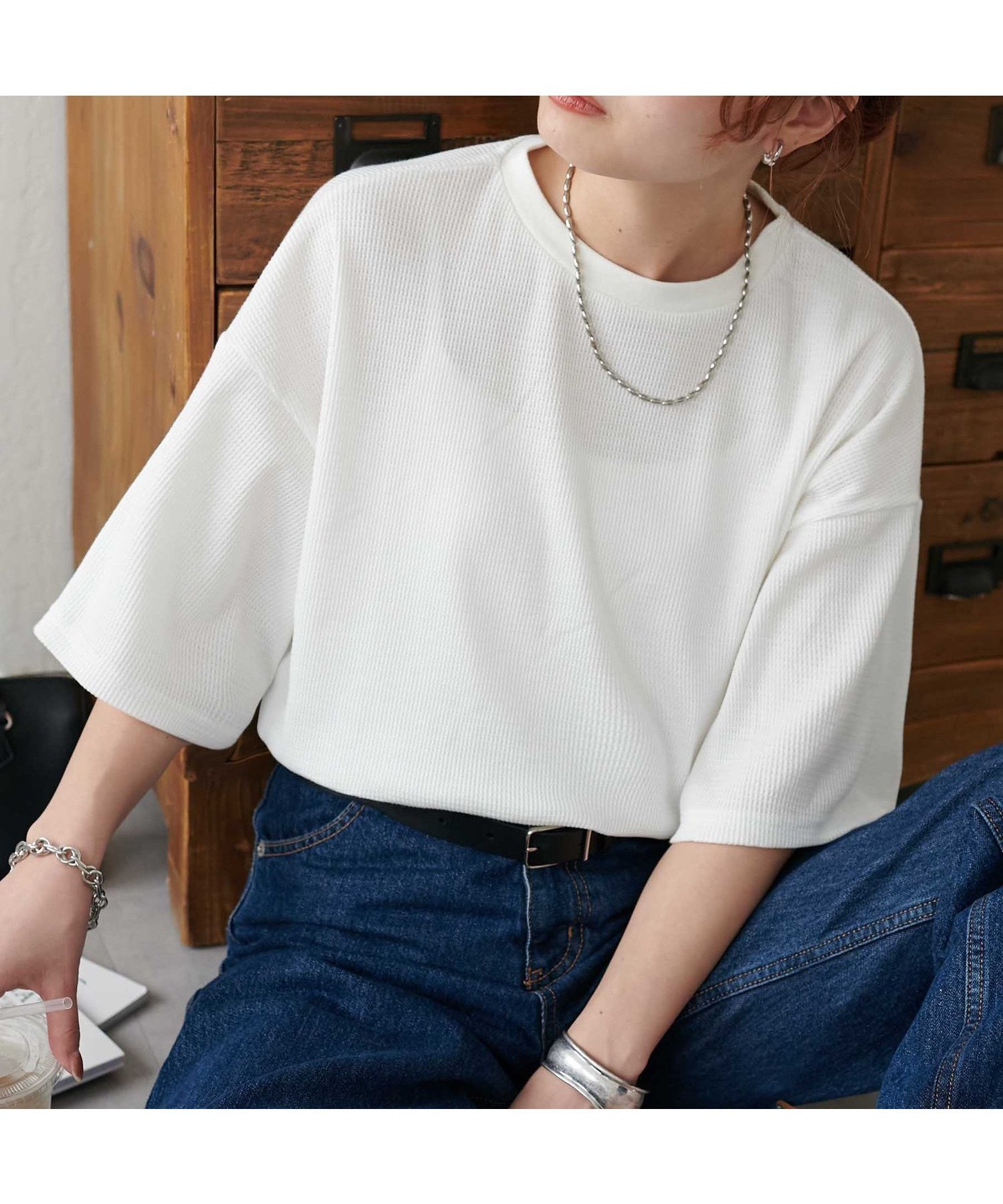 【ディスコート/Discoat】の【24色展開】ワッフル半袖Tシャツ《WEB限定》 インテリア・キッズ・メンズ・レディースファッション・服の通販 founy(ファニー) 　ファッション　Fashion　レディースファッション　Fashion for Women　トップス・カットソー　Cut & Sew Tops　シャツ・ブラウス・オフィスカジュアル　Elegant Blouses & Button-Ups　ロングTシャツ・Tシャツ　Longline T-Shirts & Tees　おすすめ　Recommended / Our Picks　シンプル　Simple, Minimal　ラウンド　Round, Round Neck　ワッフル　Waffle, Waffle Knit　半袖　Short Sleeve, Half Sleeve　夏　Summer　ホワイト|ID: prp329100004942816 ipo3291000000037099454