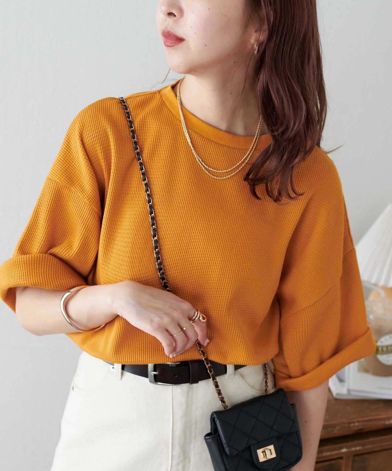 【ディスコート/Discoat】の【24色展開】ワッフル半袖Tシャツ《WEB限定》 インテリア・キッズ・メンズ・レディースファッション・服の通販 founy(ファニー) 　ファッション　Fashion　レディースファッション　Fashion for Women　トップス・カットソー　Cut & Sew Tops　シャツ・ブラウス・オフィスカジュアル　Elegant Blouses & Button-Ups　ロングTシャツ・Tシャツ　Longline T-Shirts & Tees　おすすめ　Recommended / Our Picks　シンプル　Simple, Minimal　ラウンド　Round, Round Neck　ワッフル　Waffle, Waffle Knit　半袖　Short Sleeve, Half Sleeve　夏　Summer　オレンジ|ID: prp329100004942816 ipo3291000000037099460