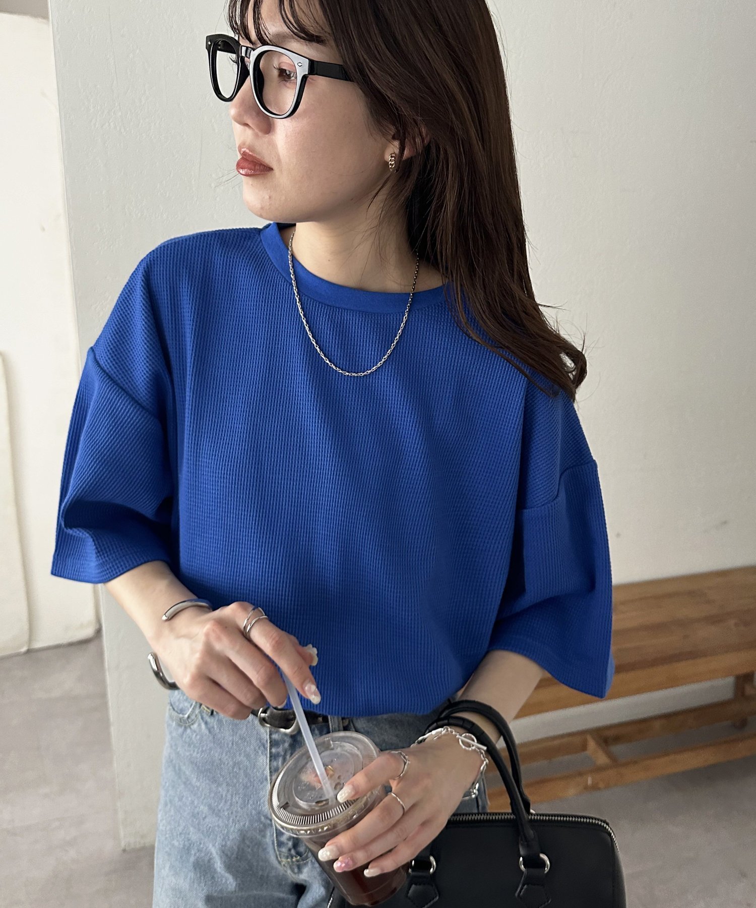 【ディスコート/Discoat】の【24色展開】ワッフル半袖Tシャツ《WEB限定》 インテリア・キッズ・メンズ・レディースファッション・服の通販 founy(ファニー) 　ファッション　Fashion　レディースファッション　Fashion for Women　トップス・カットソー　Cut & Sew Tops　シャツ・ブラウス・オフィスカジュアル　Elegant Blouses & Button-Ups　ロングTシャツ・Tシャツ　Longline T-Shirts & Tees　おすすめ　Recommended / Our Picks　シンプル　Simple, Minimal　ラウンド　Round, Round Neck　ワッフル　Waffle, Waffle Knit　半袖　Short Sleeve, Half Sleeve　夏　Summer　スカイブルー|ID: prp329100004942816 ipo3291000000037099461