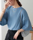 【ディスコート/Discoat】の【24色展開】ワッフル半袖Tシャツ《WEB限定》 人気、トレンドファッション・服の通販 founy(ファニー) ファッション Fashion レディースファッション Fashion for Women トップス・カットソー Cut & Sew Tops シャツ・ブラウス・オフィスカジュアル Elegant Blouses & Button-Ups ロングTシャツ・Tシャツ Longline T-Shirts & Tees おすすめ Recommended / Our Picks シンプル Simple, Minimal ラウンド Round, Round Neck ワッフル Waffle, Waffle Knit 半袖 Short Sleeve, Half Sleeve 夏 Summer thumbnail ブルー|ID: prp329100004942816 ipo3291000000037099462