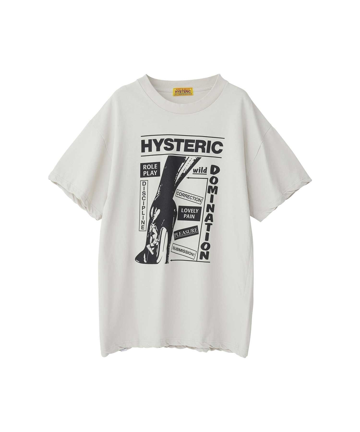 【ヒステリックグラマー/HYSTERIC GLAMOUR】のHYS DOMINATRIX BOOT オーバーサイズTシャツ 人気、トレンドファッション・服の通販 founy(ファニー) 　ファッション　Fashion　レディースファッション　Fashion for Women　トップス・カットソー　Cut & Sew Tops　シャツ・ブラウス・オフィスカジュアル　Elegant Blouses & Button-Ups　ロングTシャツ・Tシャツ　Longline T-Shirts & Tees　グラフィック　Graphic, Graphic Design　ボックス　Boxy, Box Shape　レギンス　Leggings, Stretch Pants　ロンドン　London Style, British Inspired　エレガント 上品　Elegant　 other-1|ID: prp329100004942819 ipo3291000000037099487
