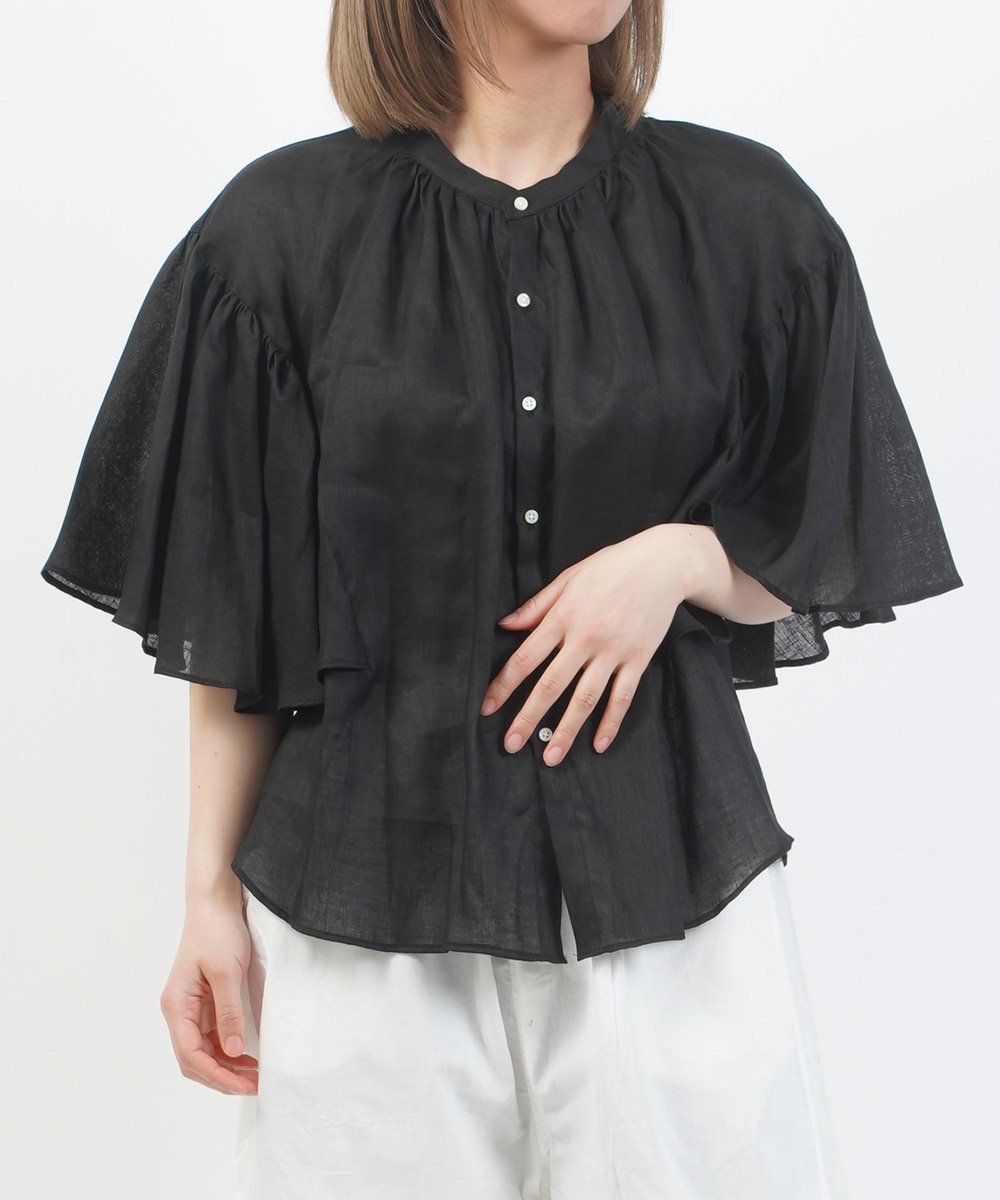 【ブルーコムブルー/BLEU COMME BLEU】のマノン ファンスリーブ リネンアミカルシャツ 人気、トレンドファッション・服の通販 founy(ファニー) 　ファッション　Fashion　レディースファッション　Fashion for Women　トップス・カットソー　Cut & Sew Tops　シャツ・ブラウス・オフィスカジュアル　Elegant Blouses & Button-Ups　スリーブ　Sleeve, Long Sleeve / Short Sleeve　吸水　Absorbent, Quick-Dry　定番　Standard, Basic Item　 other-1|ID: prp329100004942822 ipo3291000000037099503