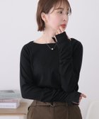 【プールヴー/PourVous】のボートネック指空きTシャツ カットソーきれいめトップス 長袖 七分袖 ブラウス 人気、トレンドファッション・服の通販 founy(ファニー) ファッション Fashion レディースファッション Fashion for Women トップス・カットソー Cut & Sew Tops シャツ・ブラウス・オフィスカジュアル Elegant Blouses & Button-Ups ロングTシャツ・Tシャツ Longline T-Shirts & Tees カットソー・ベーシックTシャツ Cut-and-Sewn Tops / Stretch Tees & Basics カットソー Cut and Sewn Top 長袖 Long Sleeve, Full Sleeve thumbnail ブラック|ID: prp329100004942828 ipo3291000000037099548